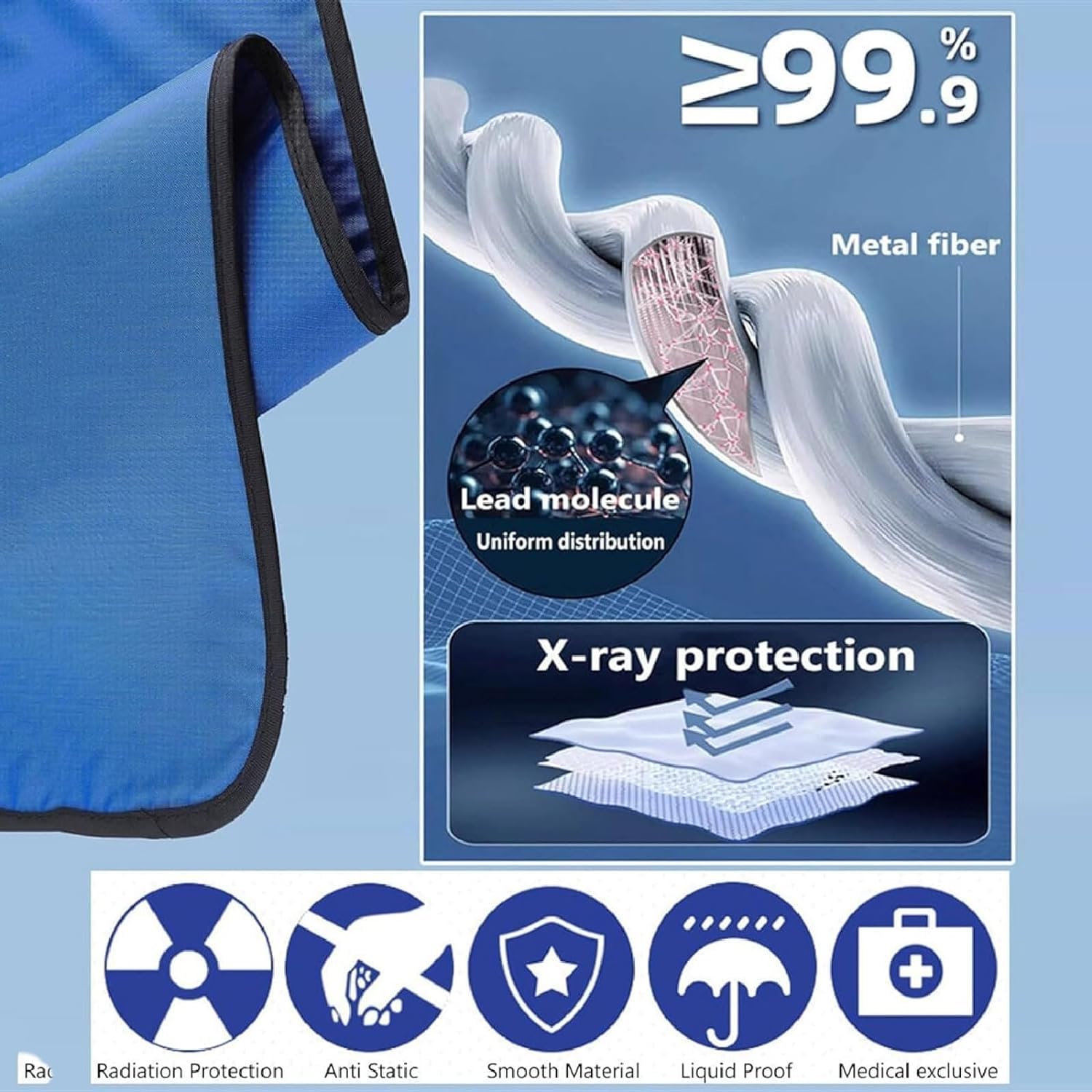 Grembiule di Piombo da 0,35 mmpb/0,5 mmpb Manica Corta Gilet per Raggi X in Piombo Scudo per Raggi X Grembiule ergonomico per Scudo a Raggi X Grembiule in Piombo per Raggi X