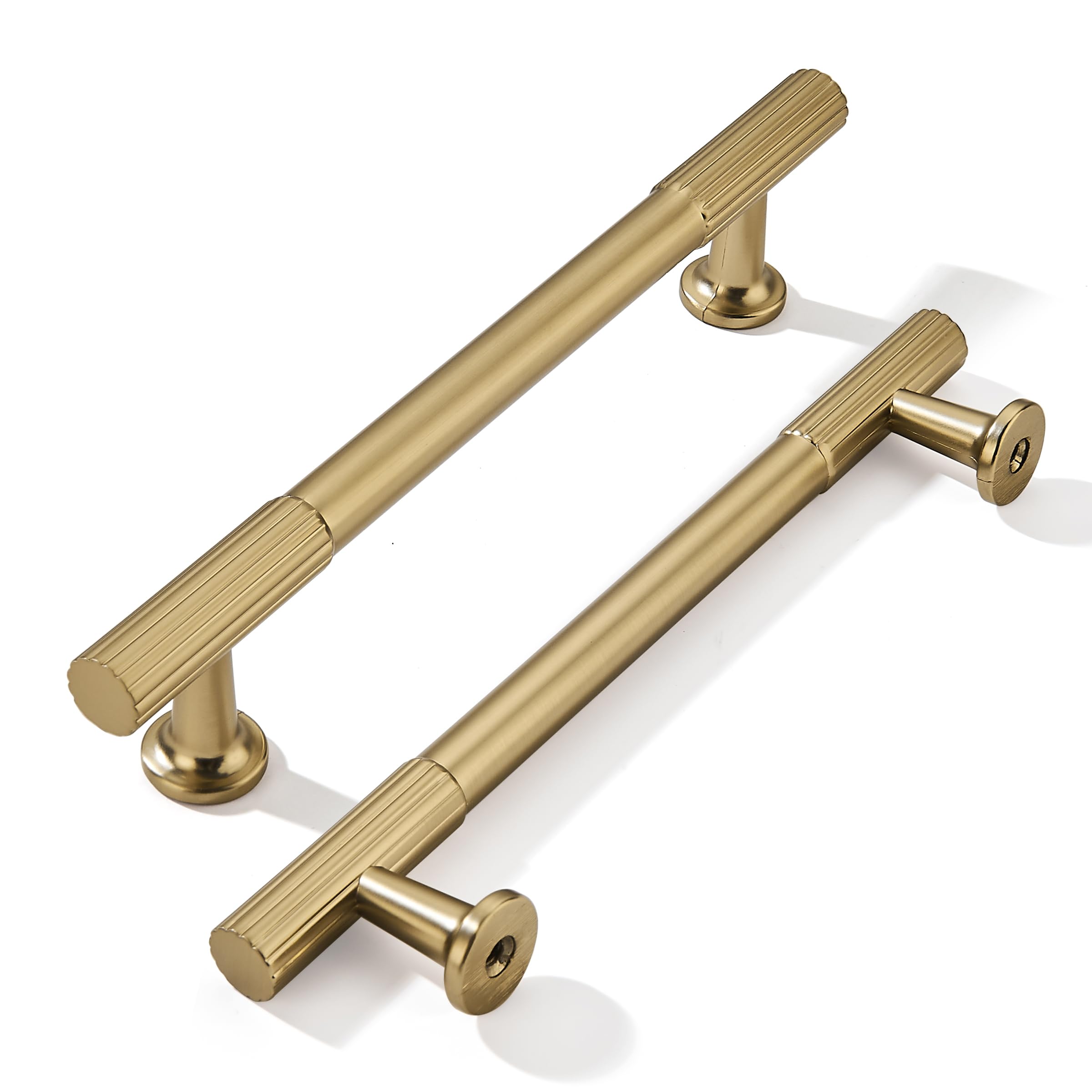 KHTUMEWARE 10 Inch Hole Center 5 Pack, Cabinet Pulls Heavy Duty Soild Vintage Brass Kitchen Drawer Handles Antique Bronze Cabinet Hardware for Cupboard Drawer Handles Dresser Pulls image