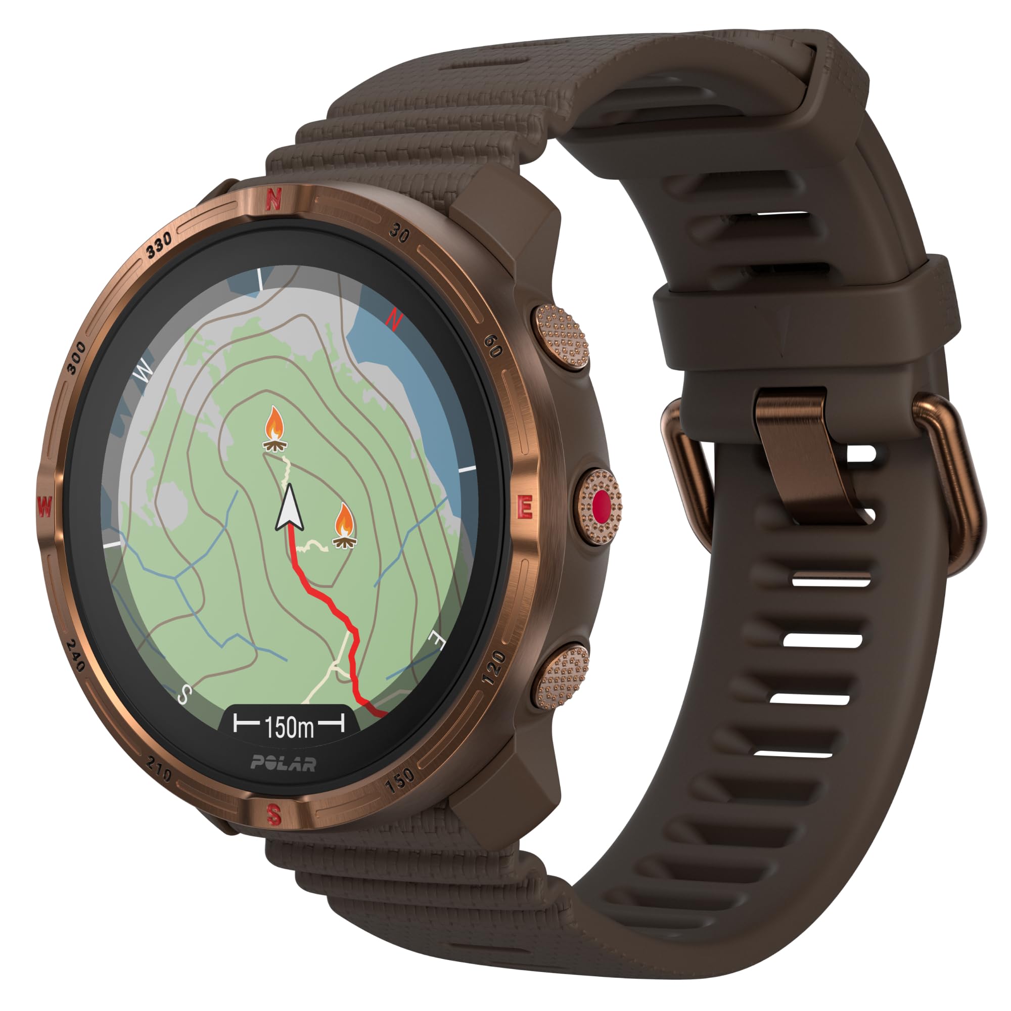 Polar Grit X2 Outdoor Multisport Watch con GPS – Pantalla AMOLED, mapas Offline, GPS Dual, ECG en la muñeca, biosensores Elixir, TrainingPeaks, SpO2, batería de hasta 7 días, Copper Brown
