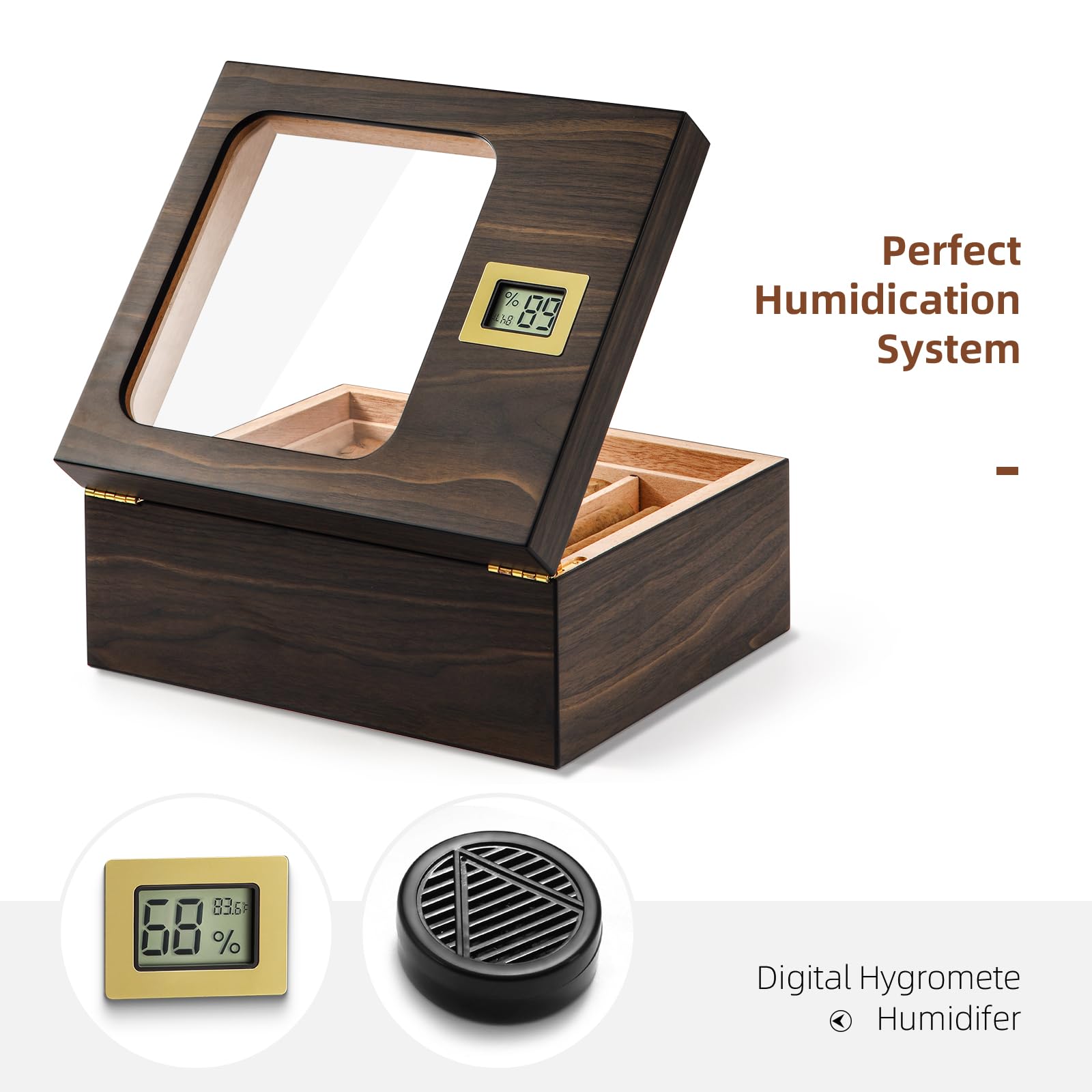 Modern Humidor Box Snapklik.com : Cigar Humidor, Modern Glass Top Cedar Humidor Cigar Box
