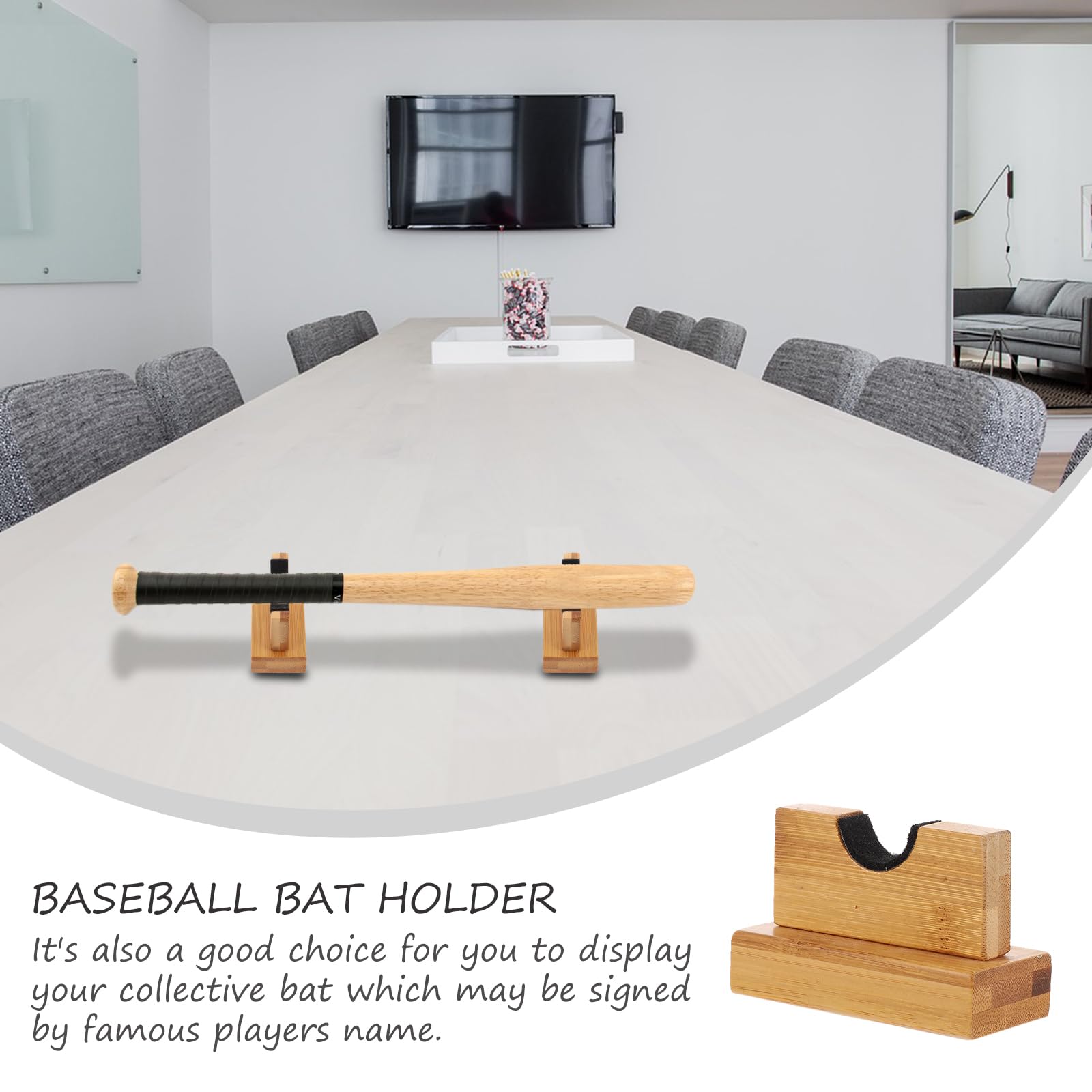 BESPORTBLE Holz Baseballschläger Ständer: Baseballschläger Halterung Tisch Displayhalter Horizontale Rack Halterung für zu Hause