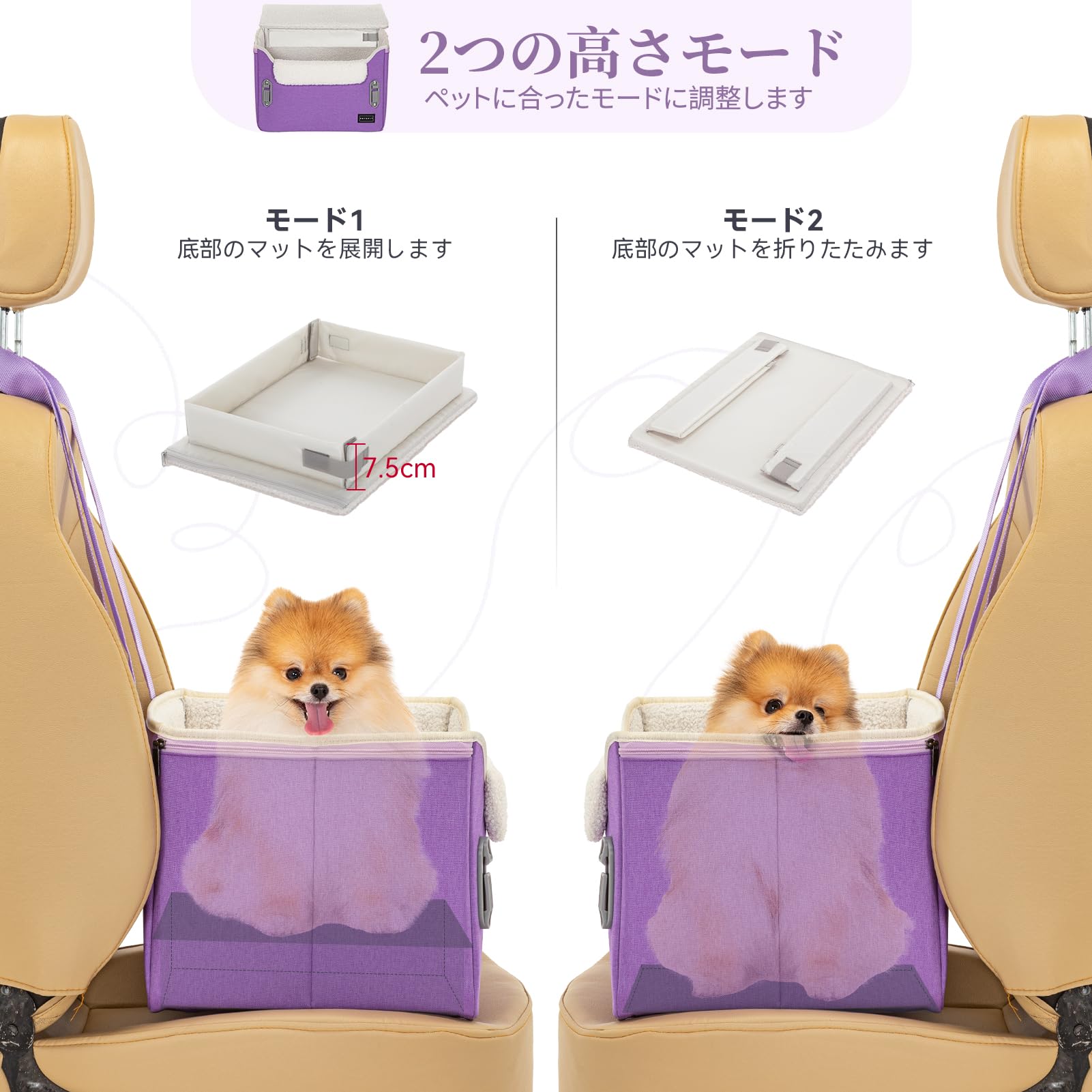 Amazon.co.jp: Petsfit 犬 ドライブボックス 小型犬 2重の安定設計