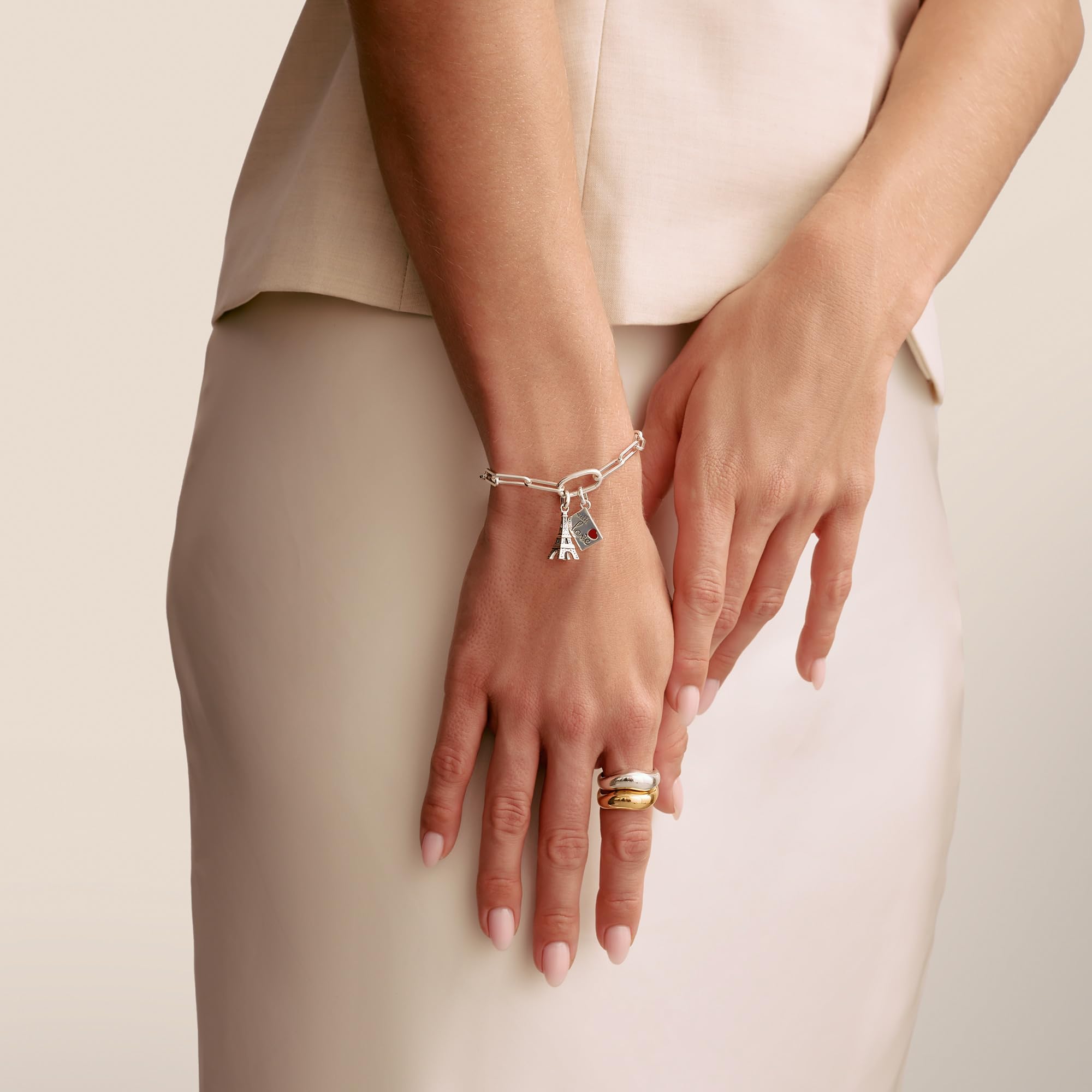 THOMAS SABO Charm-Anhänger Eiffelturm Connect Silber Recyceltes 925 Silber, Geschw.