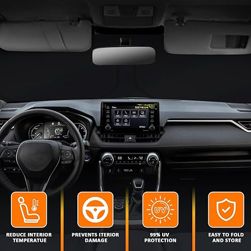 Miniatura 9 de D-Lumina Parasol para parabrisas para Toyota RAV4 2019-2023, protector de visera frontal plegable, RAV-4 SUV Adventure, Hybrid Prime LE, TRD