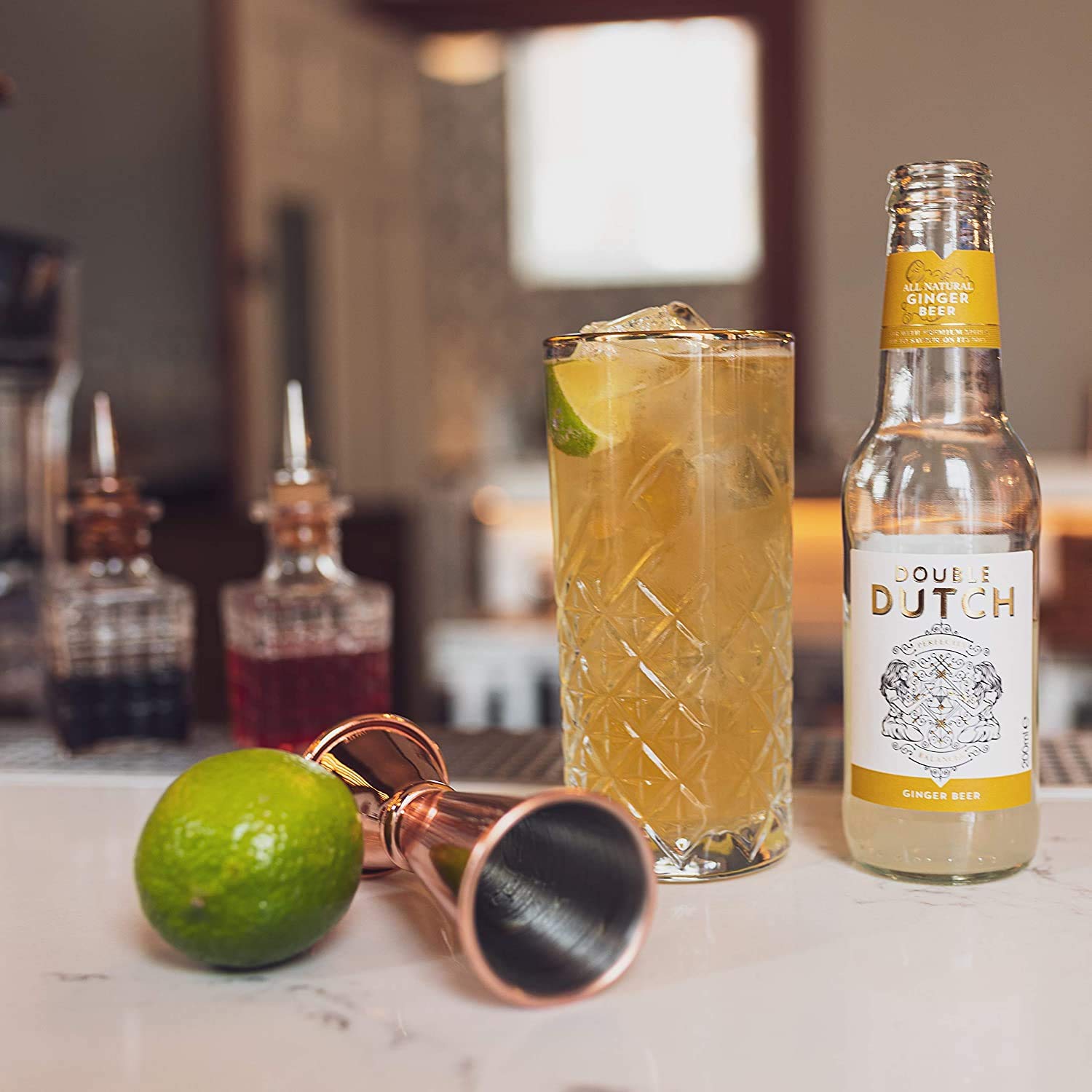 Double Dutch Premium Mixer 24 Pack of Mixed Flavour Fizzy Mixers (Lemon