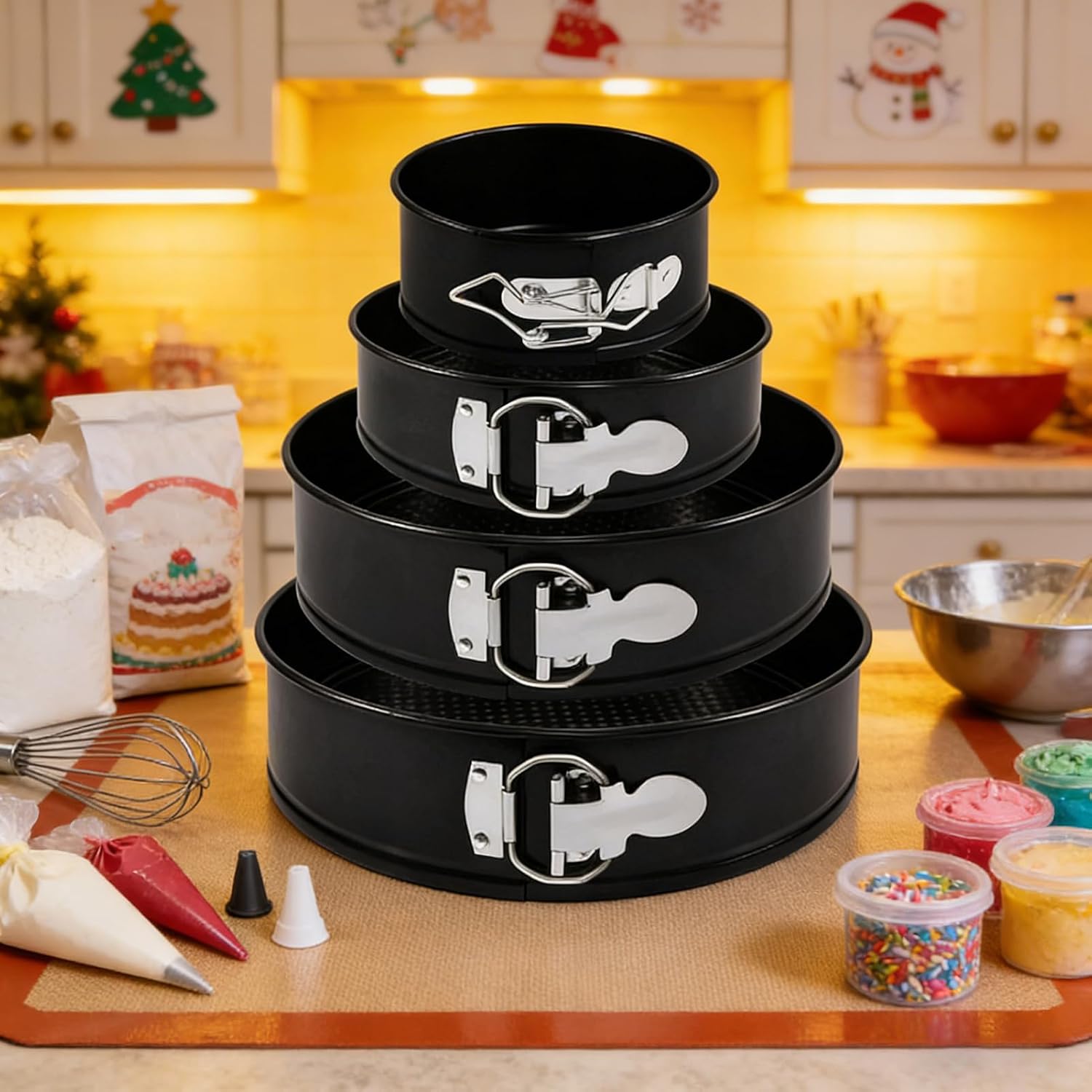 Round Cake Pans - Round Springform Mold Pan for Baking,Spring Form Cake Tins | for Home Kitchen Dining Room Restaurant Culinary Gathering Cafe
