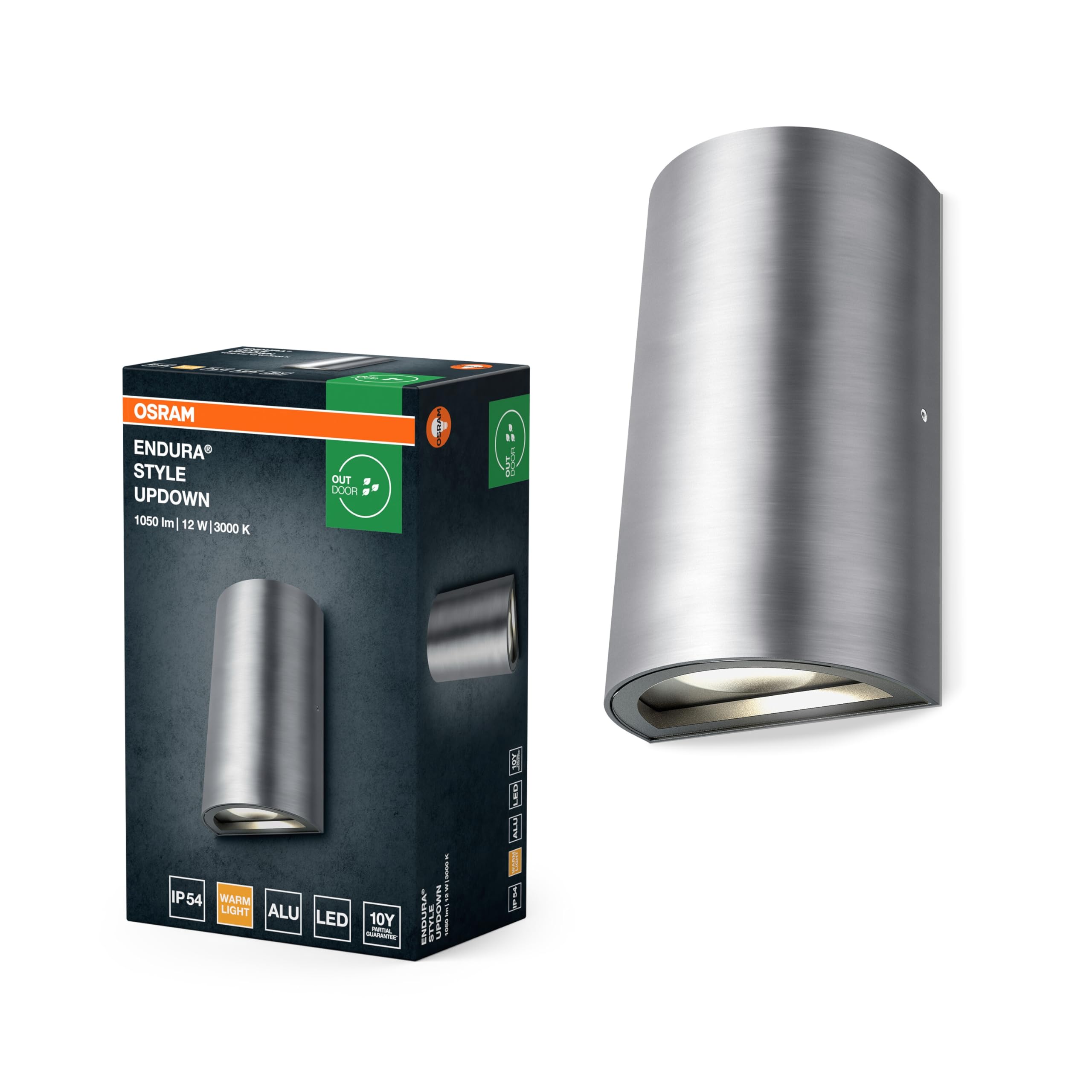 Osram ENDURA STYLE LED-Wandleuchte UpDown 12W Aluminium | ENDURA Style UpDown, Outdoor Lanterns, Aluminium, 30000 h, 1-Pack