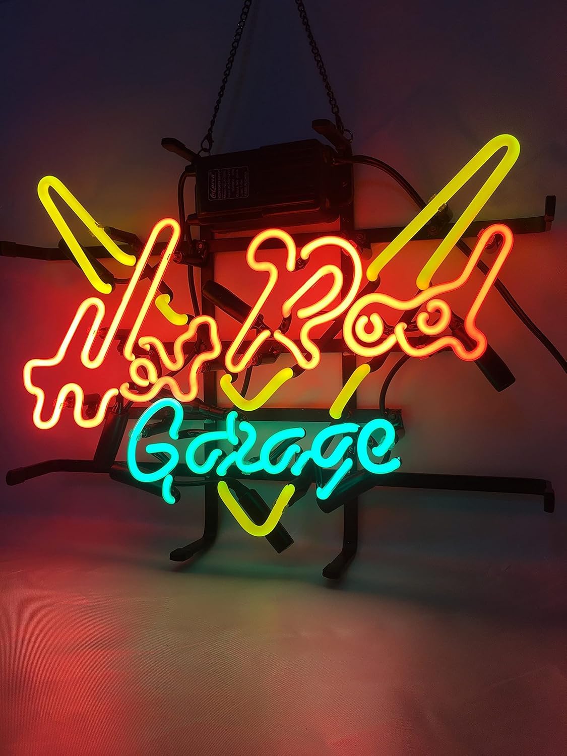 Cartel de neón Hot Rod Garage Luz de neón para cerveza, pub, hogar, garaje, Deor Man, Cueva, ocio, sala de juegos, lámpara de pared