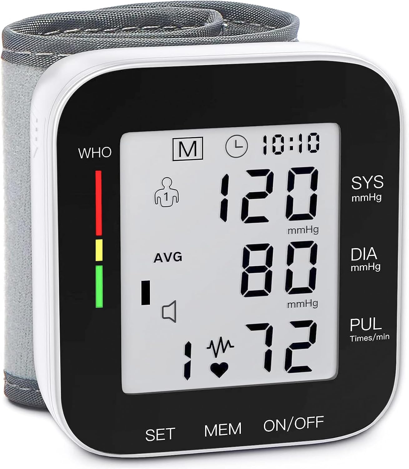 MMIZOO Wrist Blood Pressure Monitor Bp Monitor Large LCD Display Blood Pressure Machine Adjustable Wrist Cuff 5.31-7.68 inch Automatic 99x2 Sets Memory with Carrying Case for Home Use (Black)