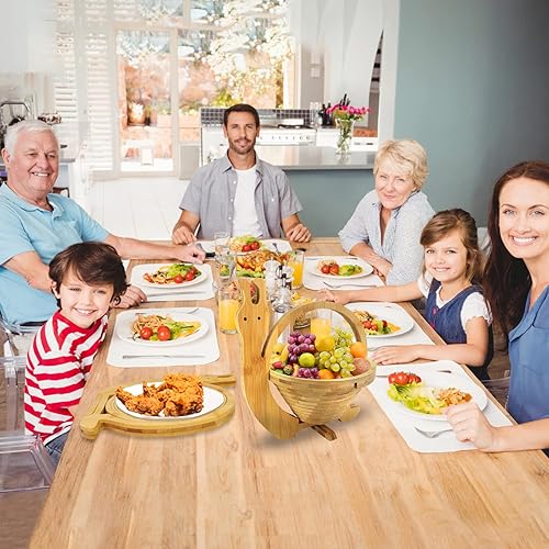 Miniatura 7 de MYOSOTIS Cesta de fruta plegable de bambú plegable de frutas y verduras BasketF para fiesta de vacaciones (caracol)