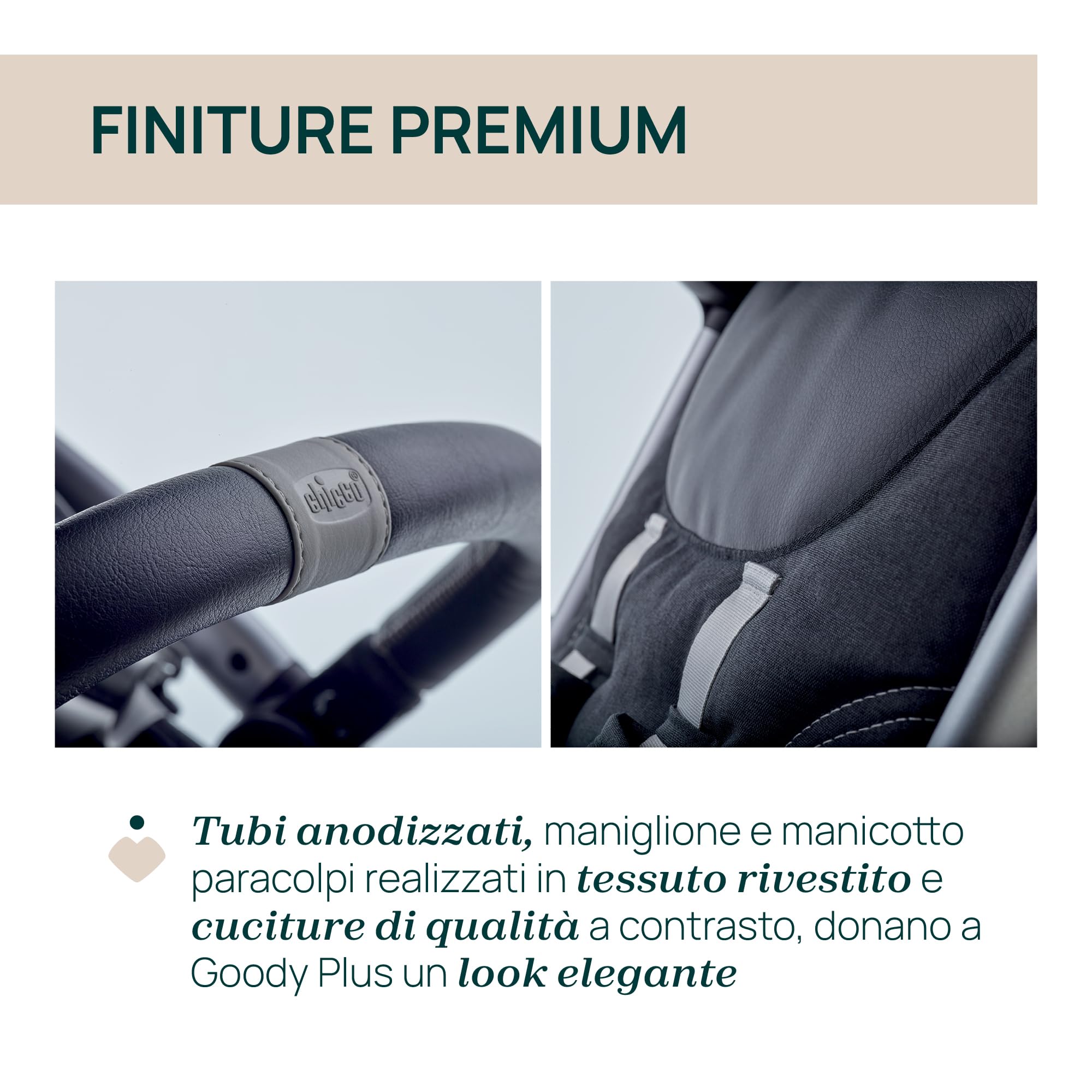 Chicco Goody Plus, Passeggino 0 Mesi-4 Anni, Chiusura Automatica e Compatta, Capotte Estensibile con Trattamenti UV50+ Antipioggia, Schienale Reclinabile e Regolabile in 3 Posizioni, Grigio Scuro