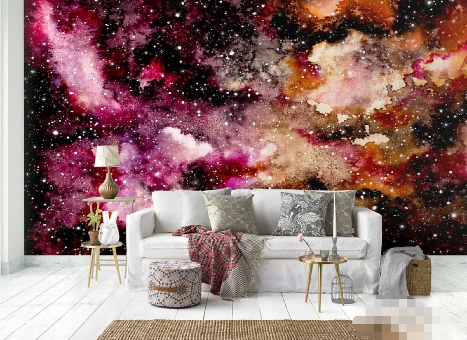 Carta Da Parati 3D Rosso Sognante Universo Astratto Carta Da Parati Camera Letto Moderna Fotomurali 3D Gigante Murale Decorazione