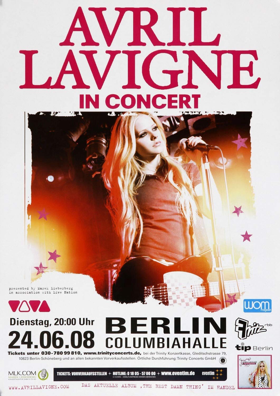 Avril Lavigne - What The Hell, Berlin 2008 » Konzertplakat/Premium Poster | Live Konzert Veranstaltung | DIN A1 «