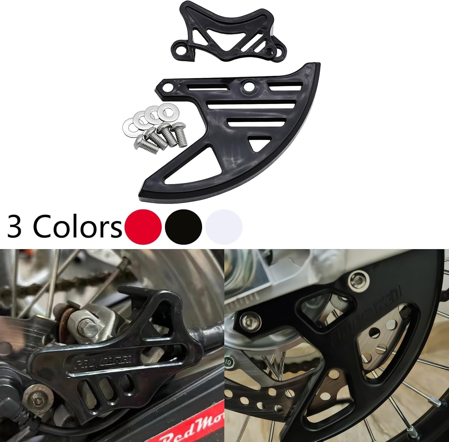 Rear Brake Disc Cover Caliper Guard Protection For Honda CR CRF 125R 250R 450R 250X 450X 250RX 450RX 450L Bike Universal(Red Brake Disc)
