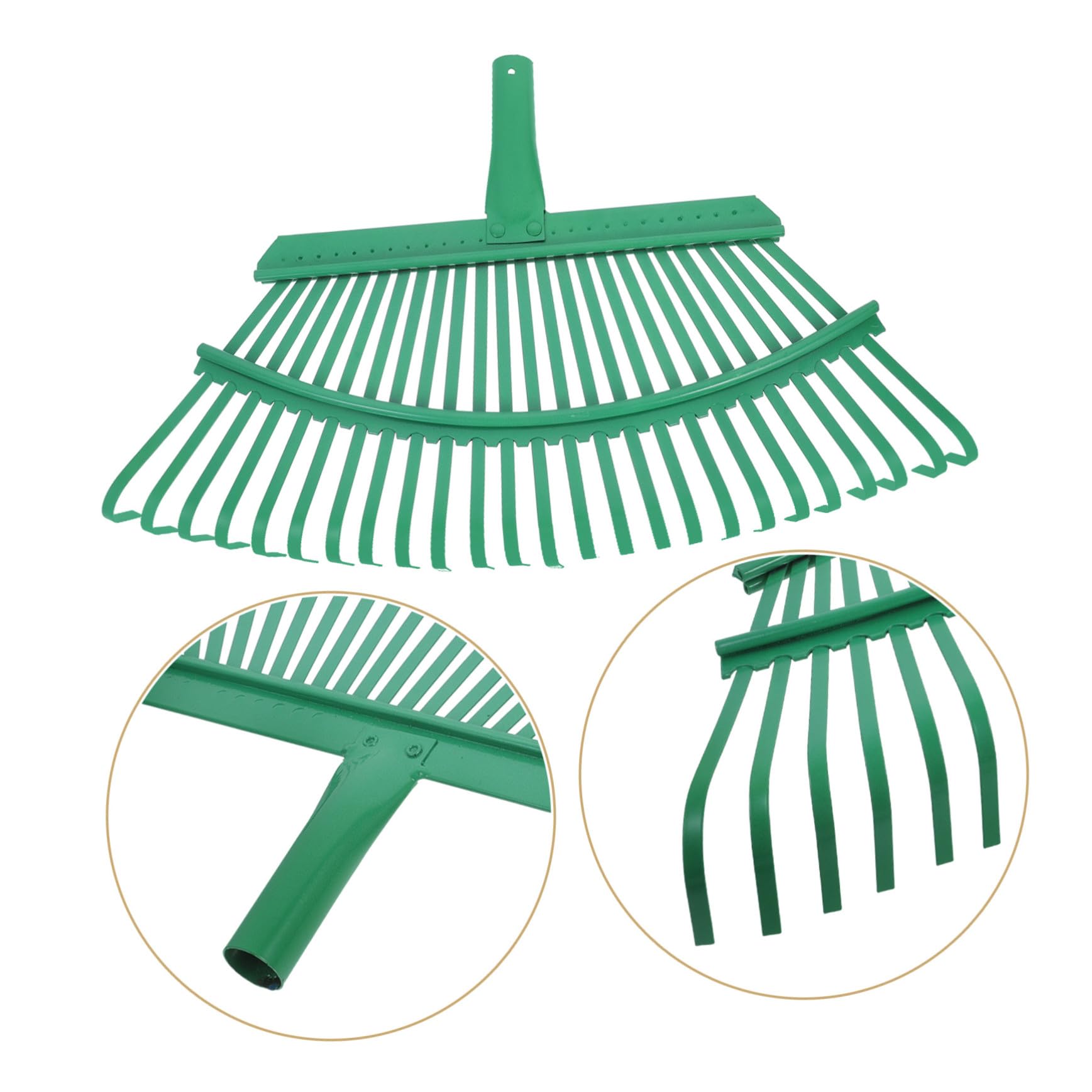 Ersatz Gartenrechenkopf aus Stahl 25 Zähne Multifunktional Robuster Laubrechen für Rasenflächen Leichter Handrechen Gartengerät Herbstlaub