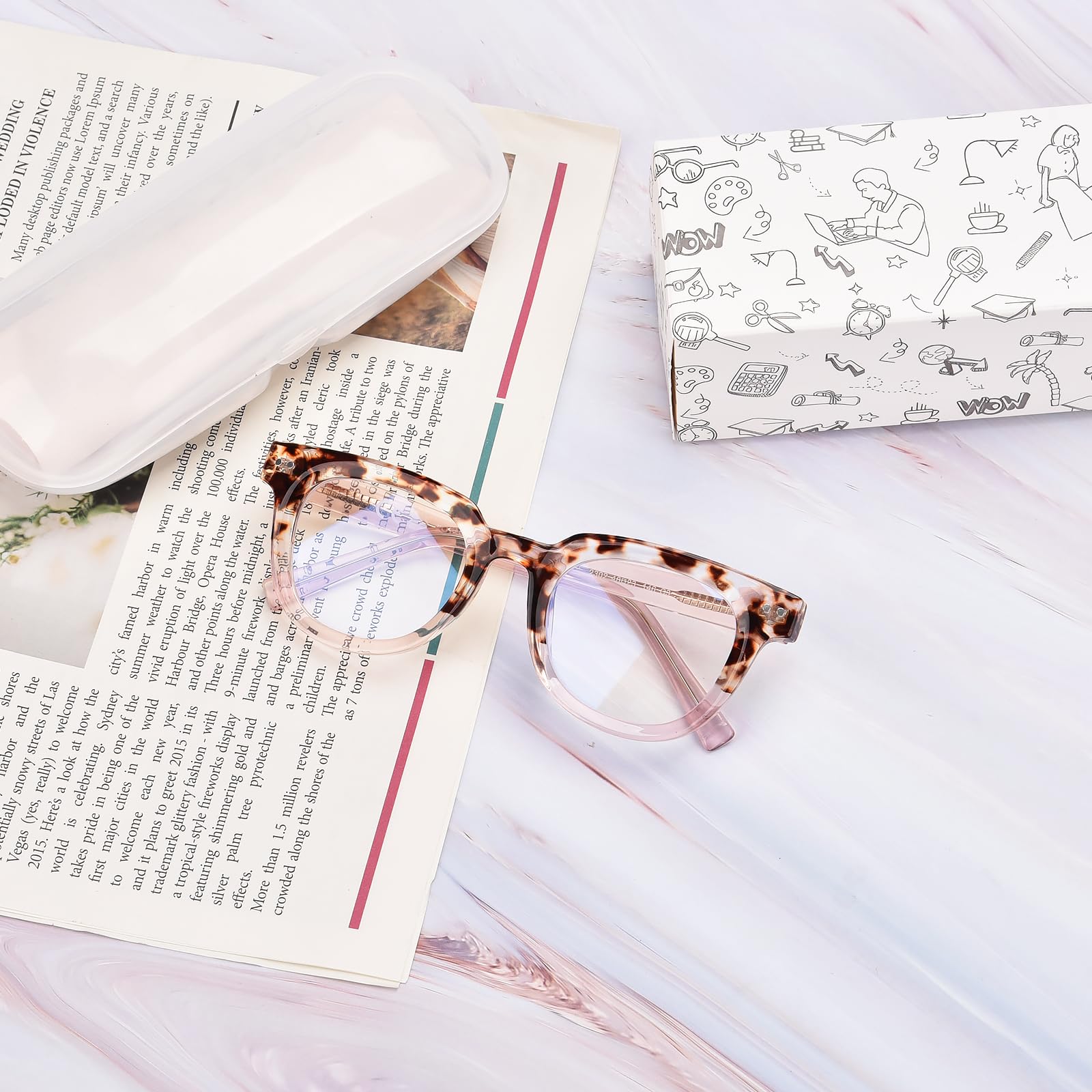 Gafas cuadradas con bloqueo de luz azul de gran tamaño para mujer, antisobreesfuerzo y protección UV