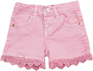 شورت جينز مزود بأربعة جيوب للبنات من لوفلي لاند، بلون وردي
