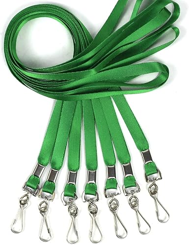 Hontmy Cordón de 50 piezas planas a granel para insignias de identificación, correas de cuello, cordón de crucero, clips giratorios de gancho en J,