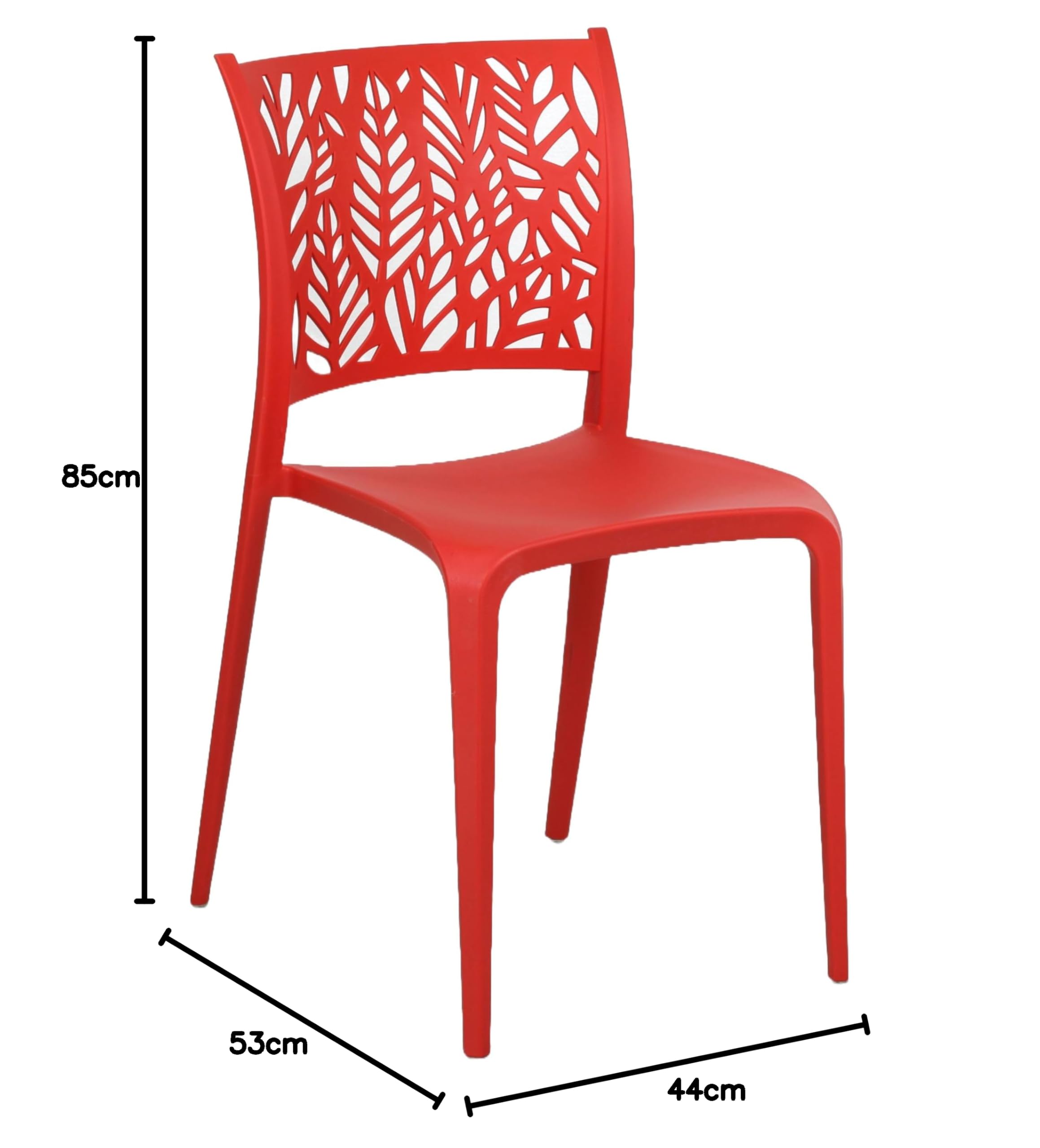 Totò Piccinni Sedia SPRING in Polipropilene moderno design impilabile per esterno e interno (Rosso, 4)