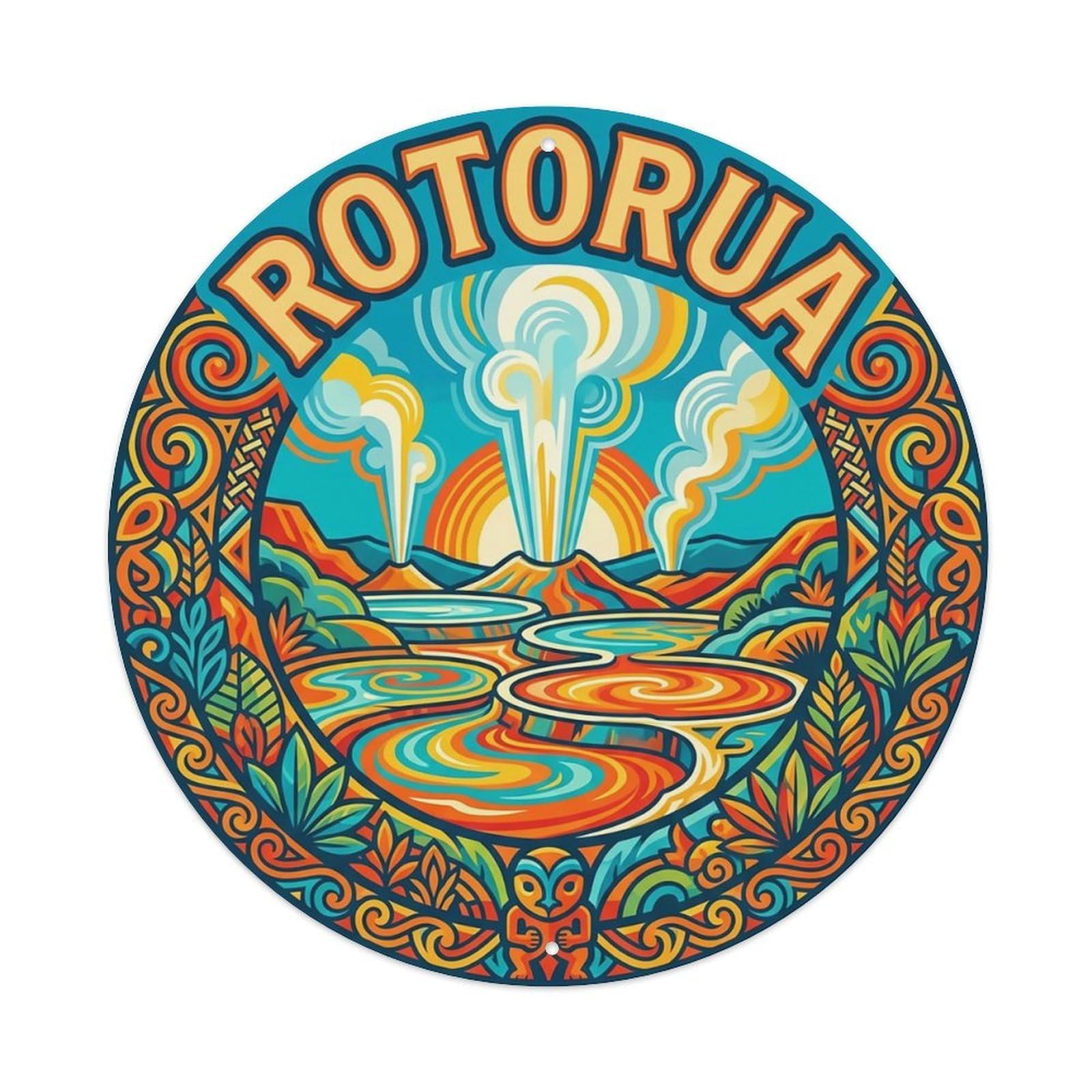 Travel Retro New Zealand Rotorua Metal Tin Sign