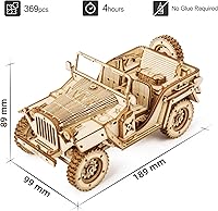 Vista 6 de ROKR Rompecabezas 3D de madera para adultos, modelo de auto mecánico - Kits de construcción de vehículos de bricolaje - Juguetes para ejercitar
