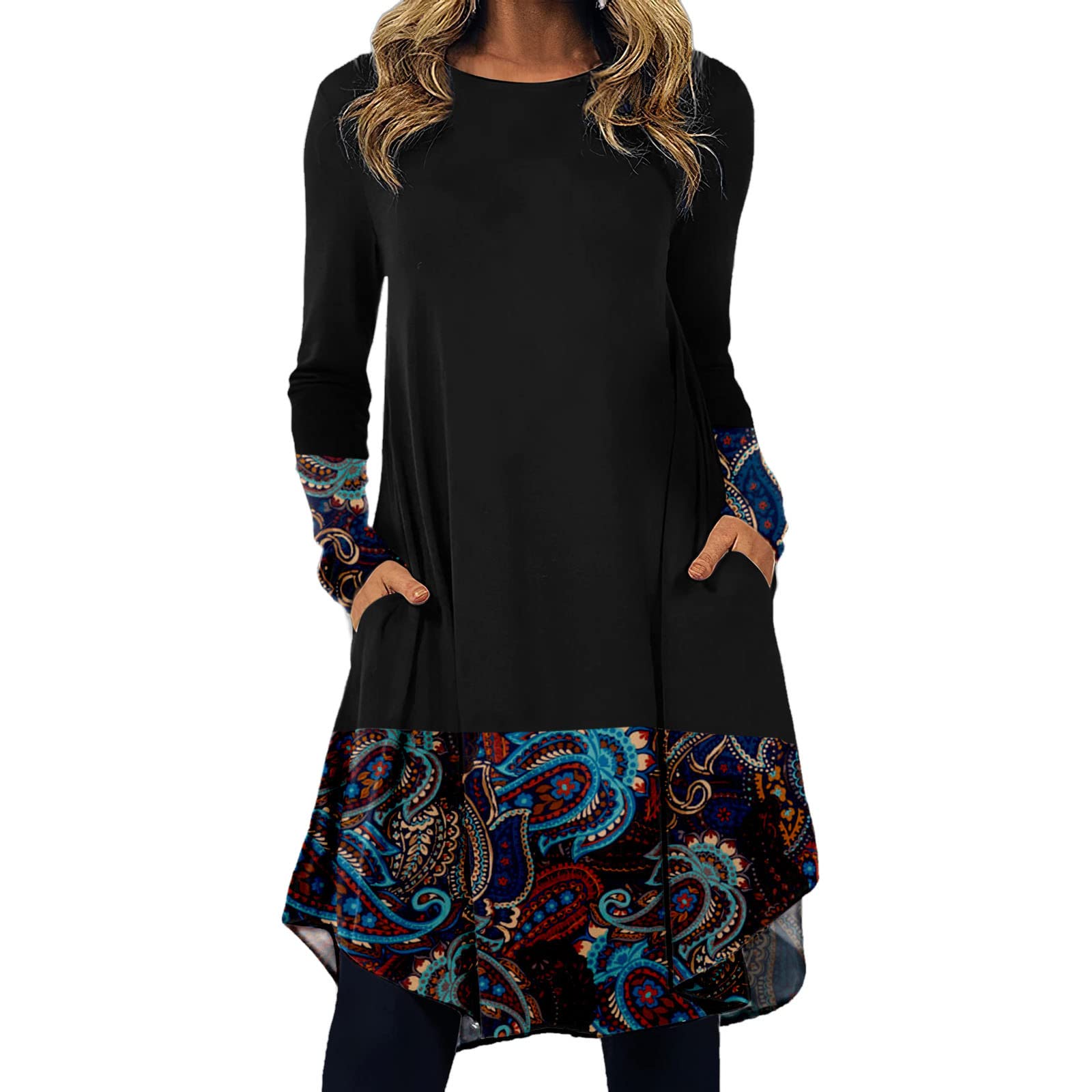 Robe style western ethnique aux finitions asymétriques
