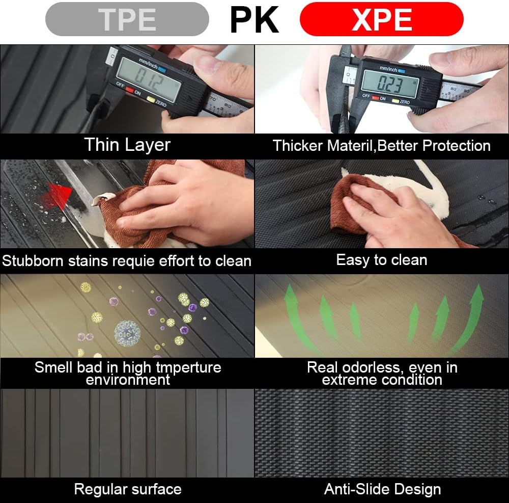 BestEvMod All Weather Floor Mats Compatible with Kia EV6 2022-2024 2025 Accessories XPE High Temperature Resistance Odorless Waterproof Floor Liner 1st & 2nd Row Set - Image 4