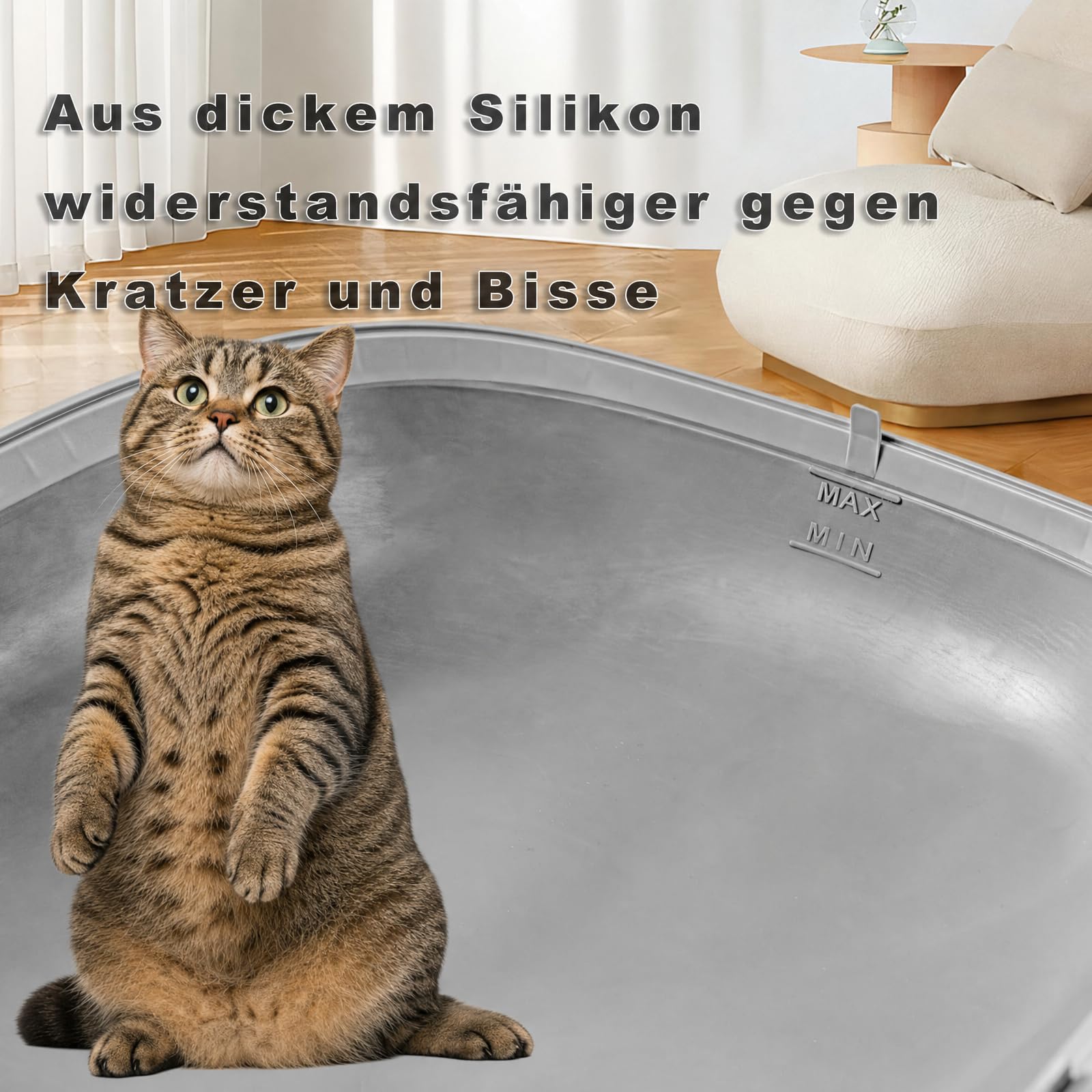 Silikon Katzenklo Matte für Elektrische Katzentoiletten, Wasserdichte Ersatzmatte für Selbstreinigendes Katzenklo, Rutschfest & Urinfest