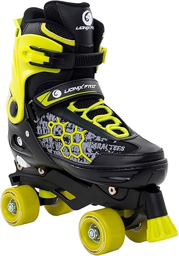 Miniatura 4 de Lionix Pro ECLECTIC, marcos convertibles 3 en 1 (hieloen líneacuadrado), rosaverdenegro, ajustable hasta 3 tamaños, ruedas con luz LED en marco de