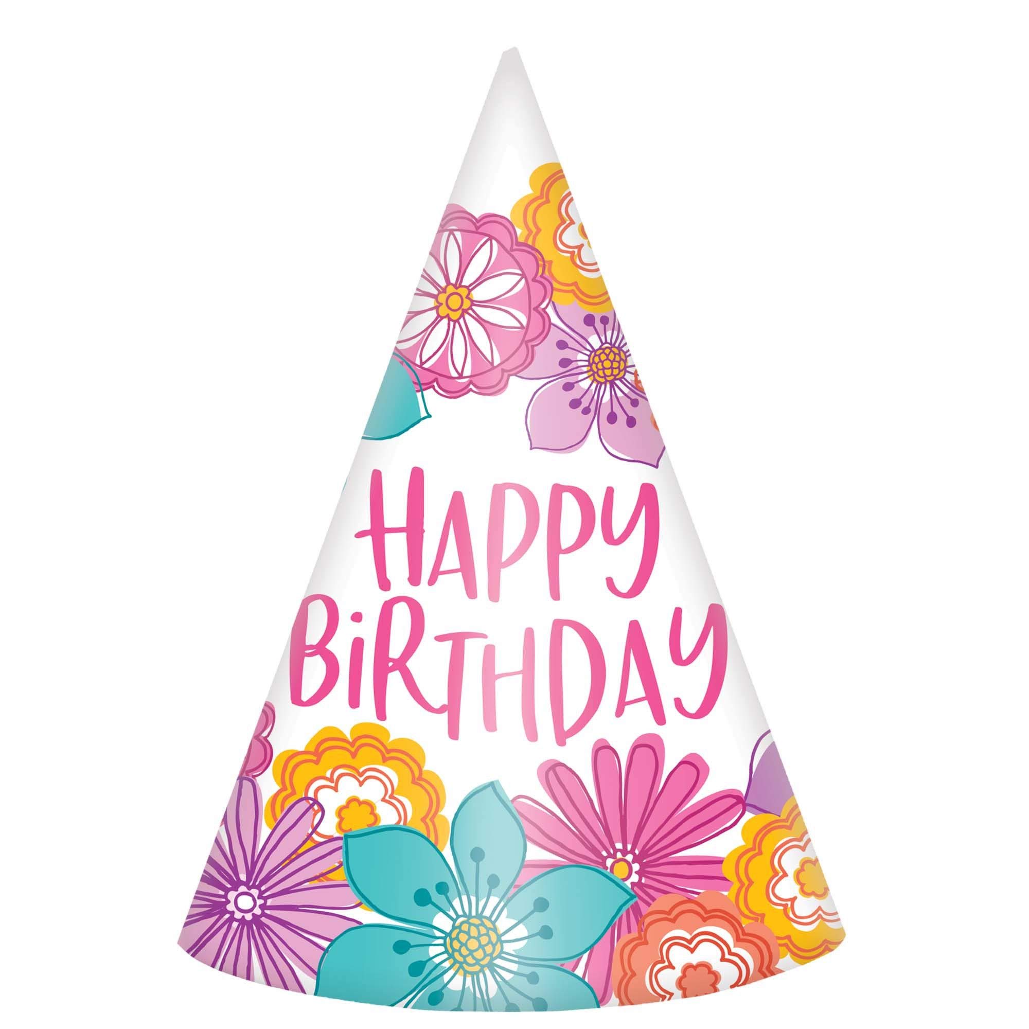 Amscan Kids Paper Cone Hats (Pack of 8) - 6.25" - Perfect for Birthday & Themed Celebrations