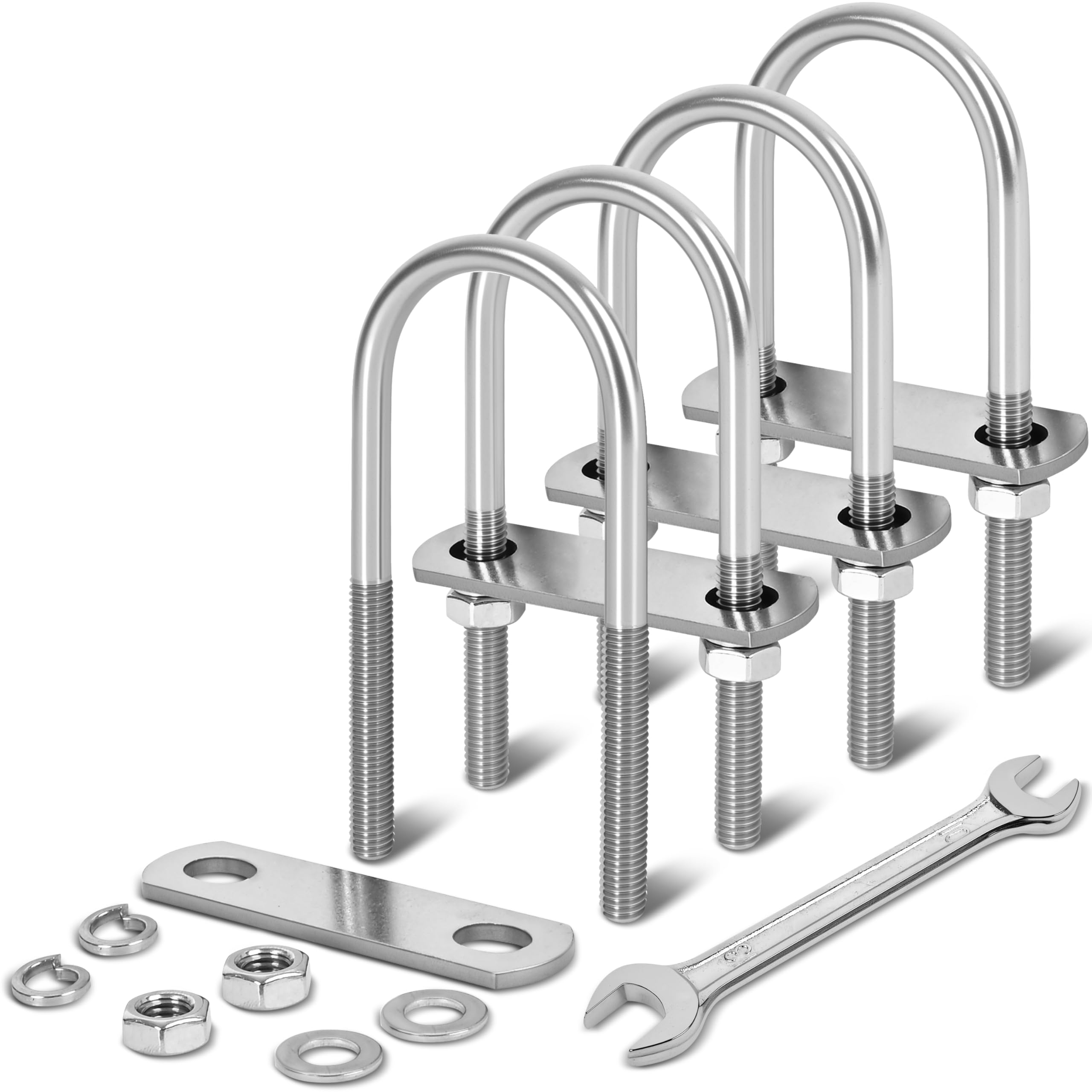 M8 Stainless Steel U-Bolts - 4 Sets -18 M8 Stainless Steel U-Bolts - 4 Sets -18