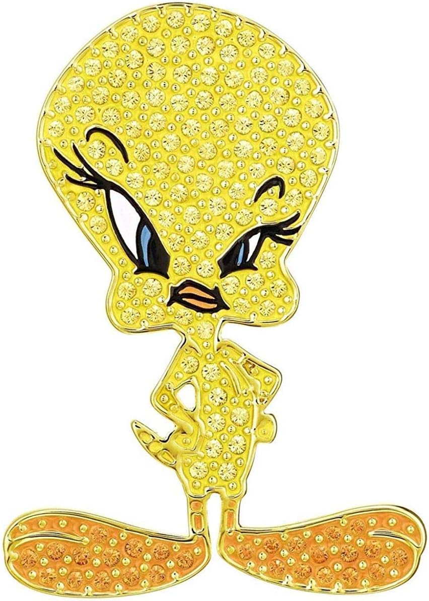 Swarovski Looney Tunes Tie Pin Tweety Yellow Gold Plated