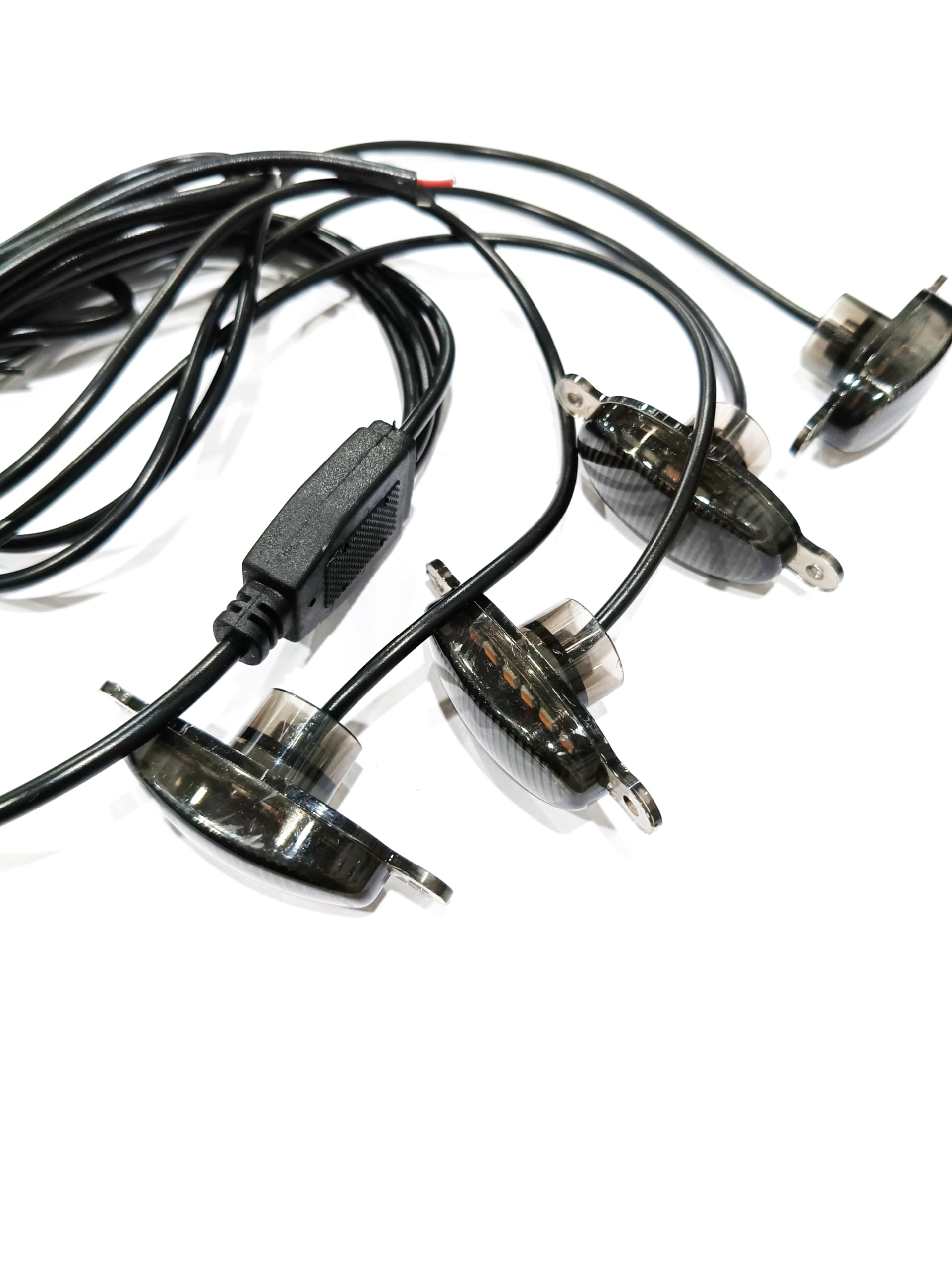 CCE 4 Pc Grill Light Waterproof Car Led Grille Amber Lights Orange Lens Ultra Bright Raptor Style Grill Light Universal for Car (Yellow)