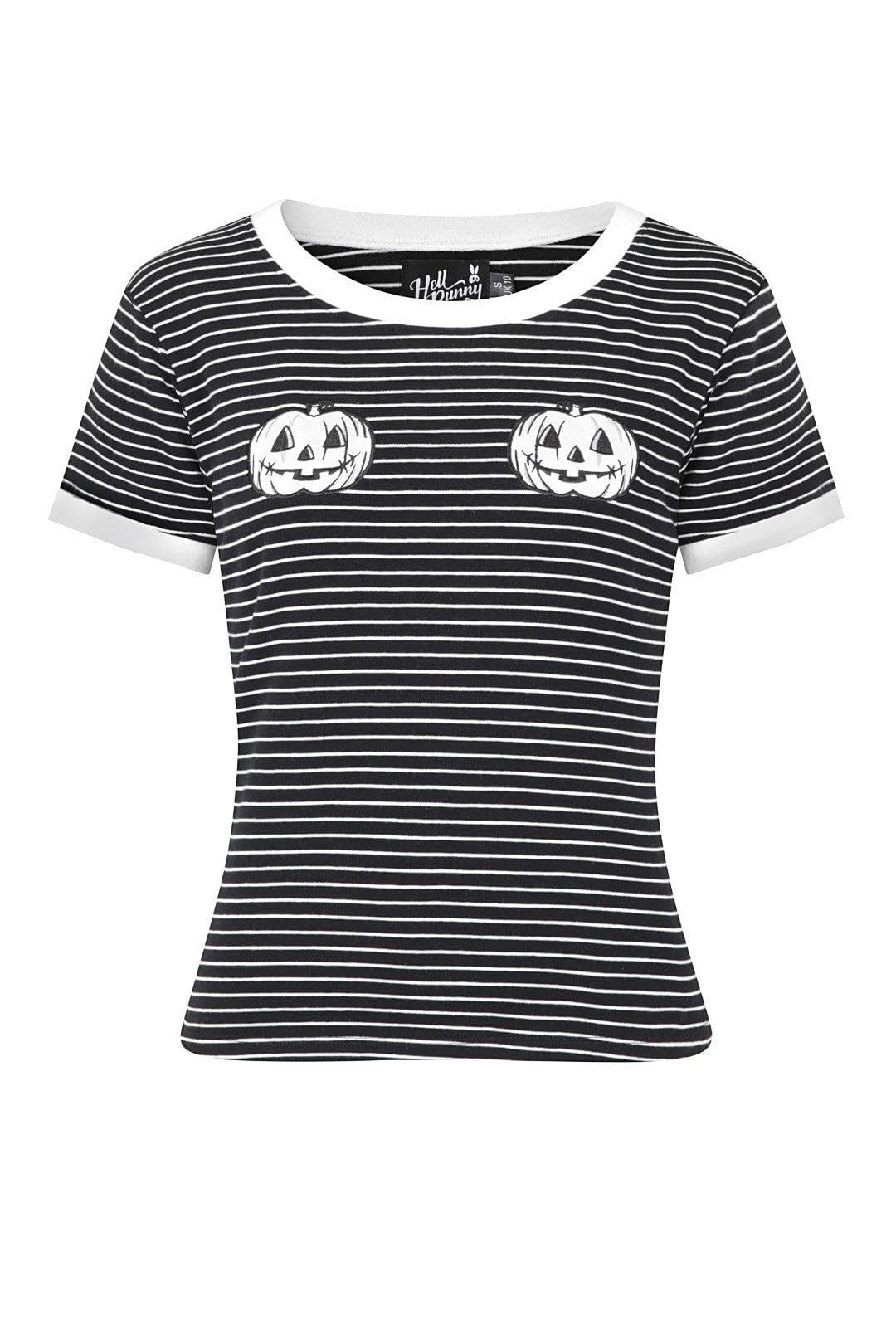 Hell Bunny Skelli Top Black-White