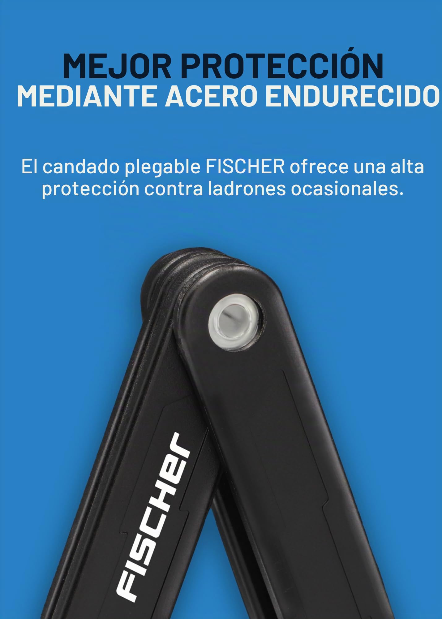Fischer - Candado plegable (incluye soporte y 2 llaves de seguridad)