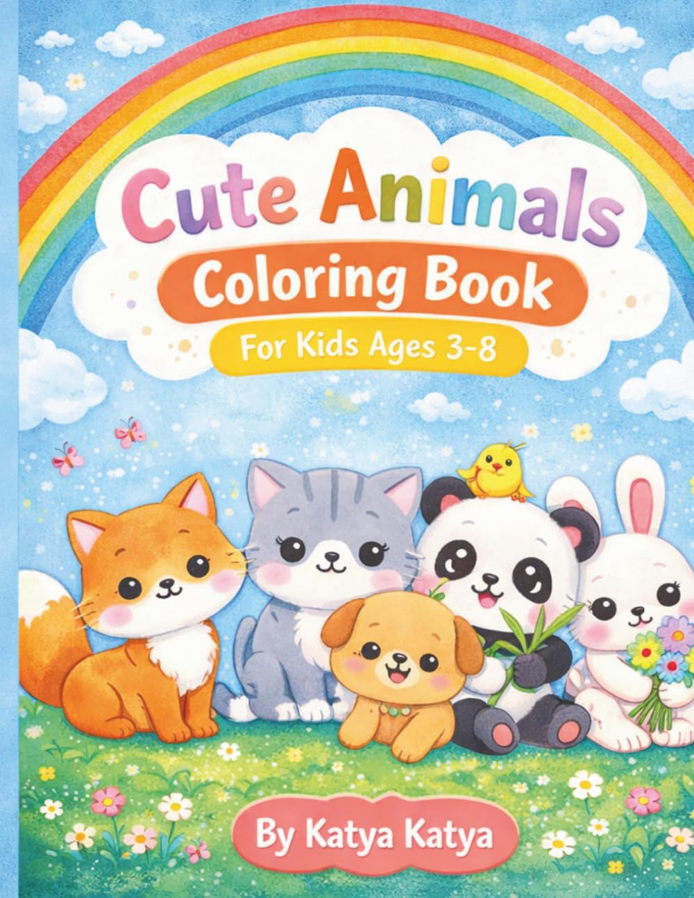 Cute Animals Coloring Book: for Kids Ages 3-8