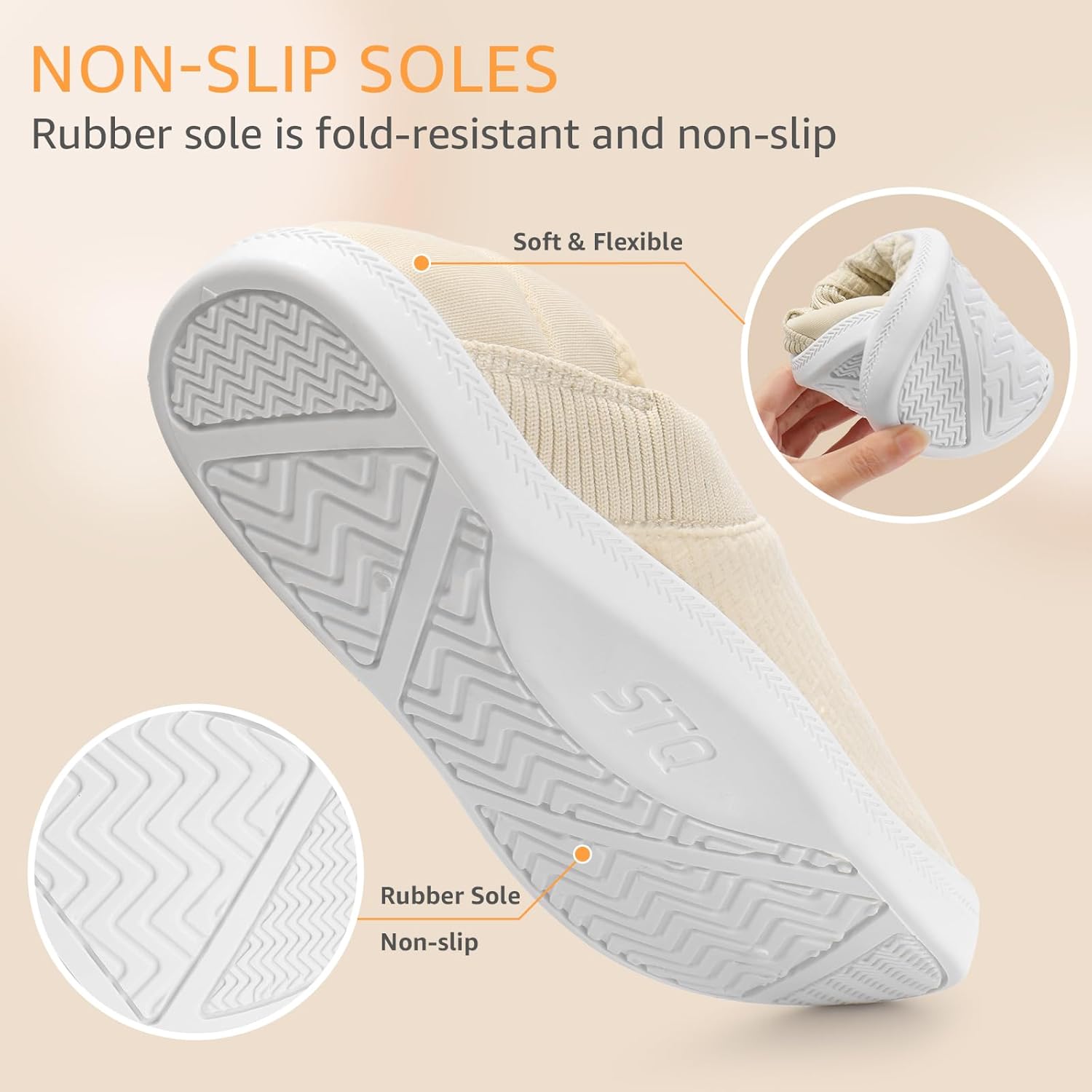STQ Women's Slippers Indoor with Slip on Cozy House Shoes Non Slip Warm Loafers - Image 6