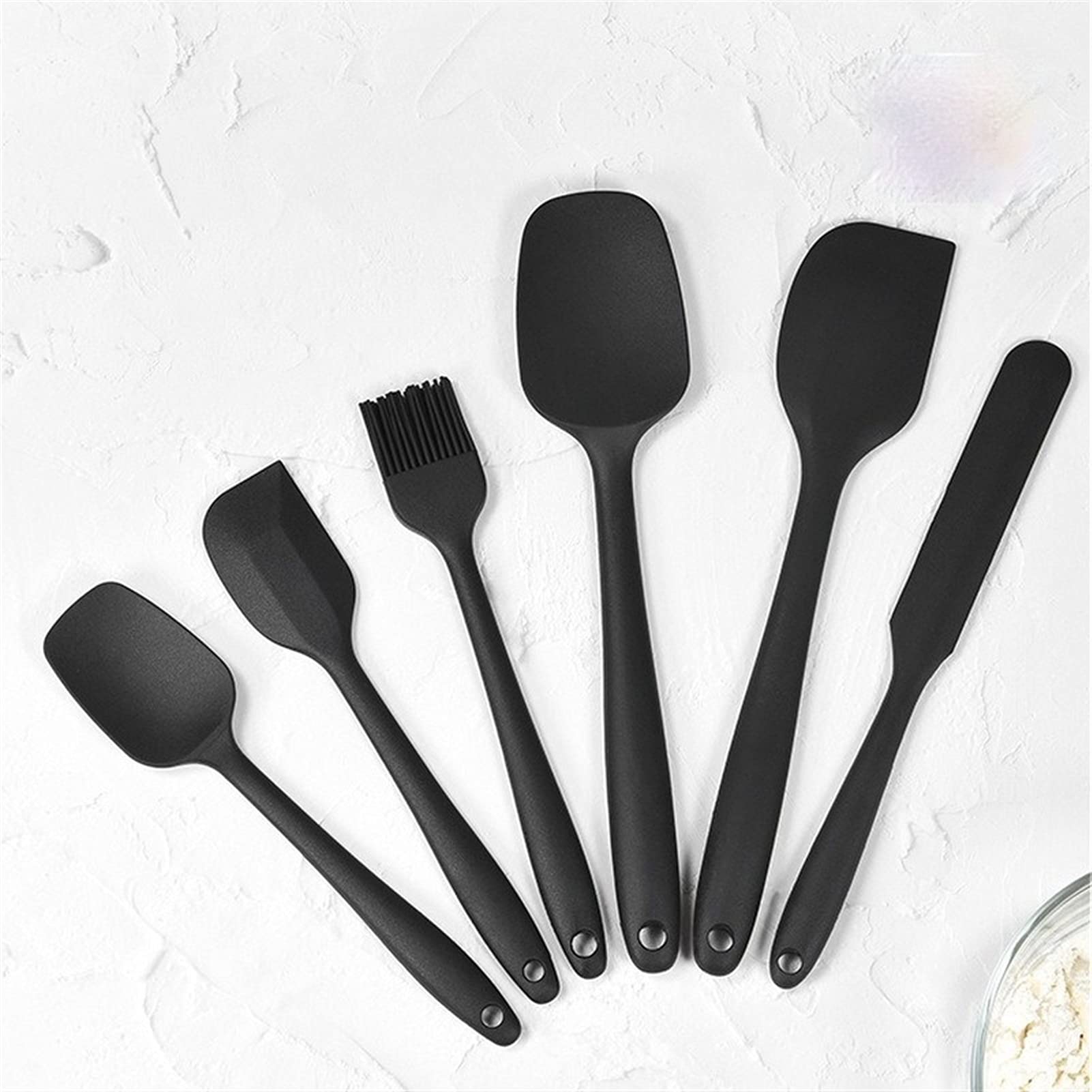 Teigschaber 6 stücke Silikon Spachtel Set Backen Gebäck Werkzeuge Schaber Sahne Kuchen Hitzebeständige Küche Silikon Spatel Utensil Set (rot/schwarz) Spatel (Color : Red)