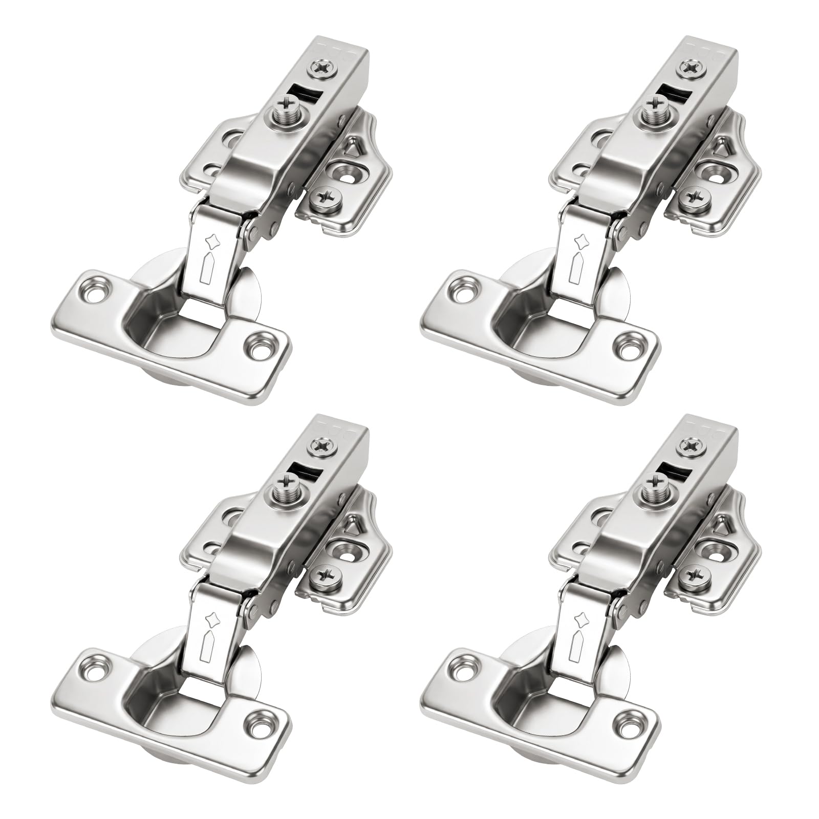 CVIUYO 4 Pcs 105° Soft Close Cabinet Hinges 35mm, 3D Concealed Hydraulic