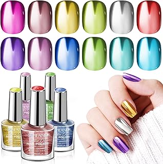 SAVILAND Quick Dry Nail Polish Set Christmas: Chrome Metallic Holographi...