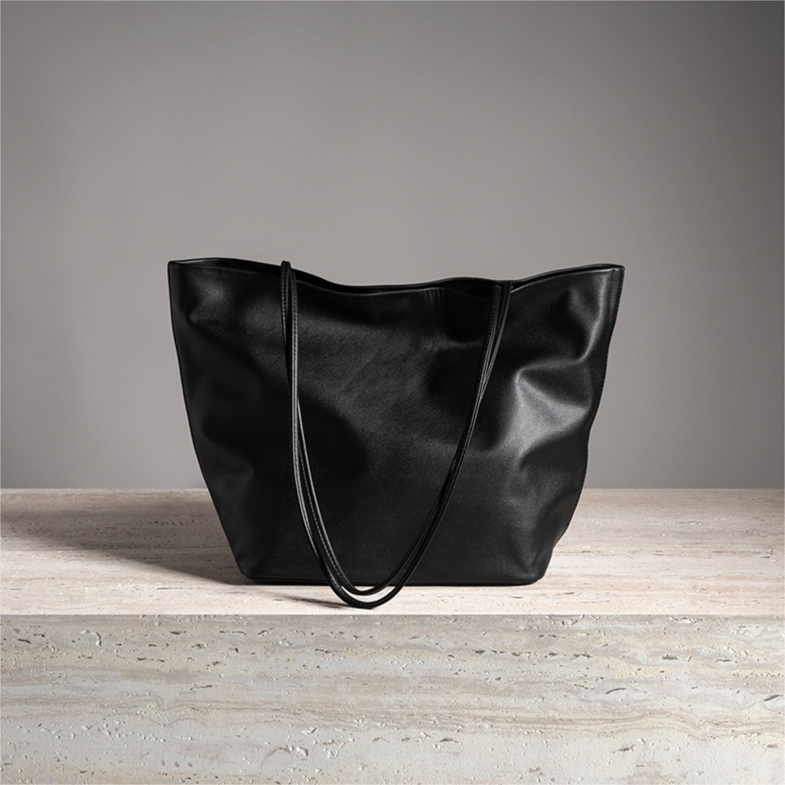 Torebka Slouchy Skórzana Torebka Z Zapięciem Magnetycznym, Uniwersalna I Pojemna Torba Podróżna(Black)