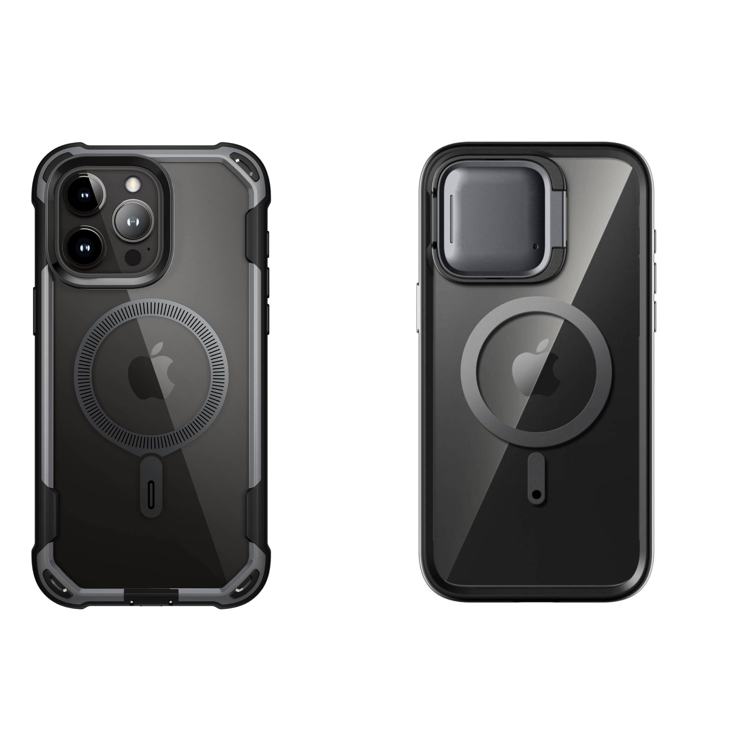 i-Blason Bundle for iPhone 15 Pro Max Clear Case with Screen Protector, Black