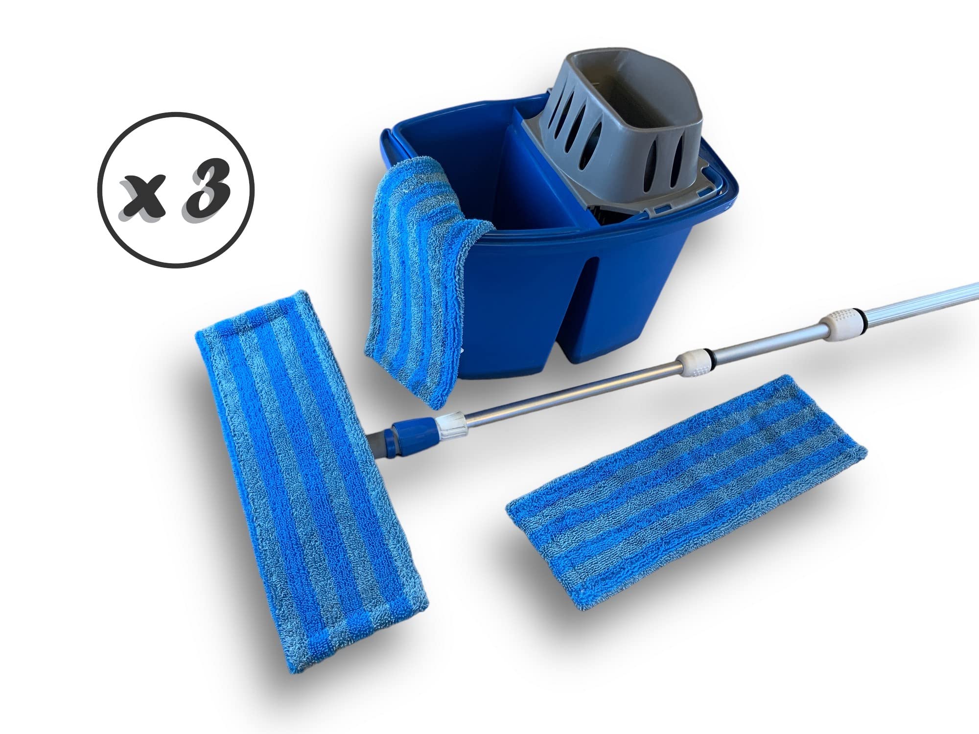 Kibros Lot 3 Kits Lave-Sol Pro 3 Franges Micro Manche 3,80 m