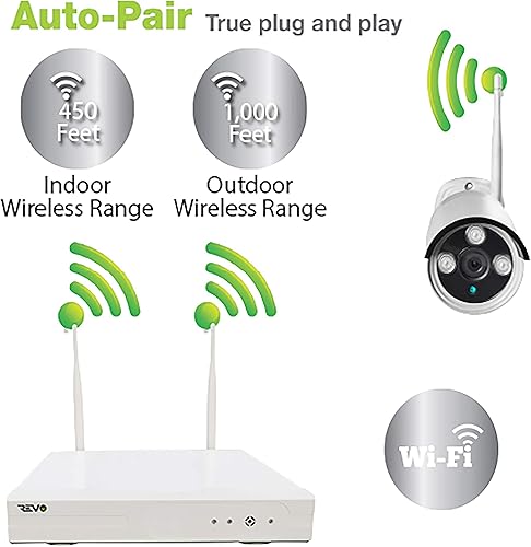 Miniatura 9 de Revo America Sistema de vigilancia inalámbrico 4 Ch. NVR con 4 cámaras bala inalámbricas HD