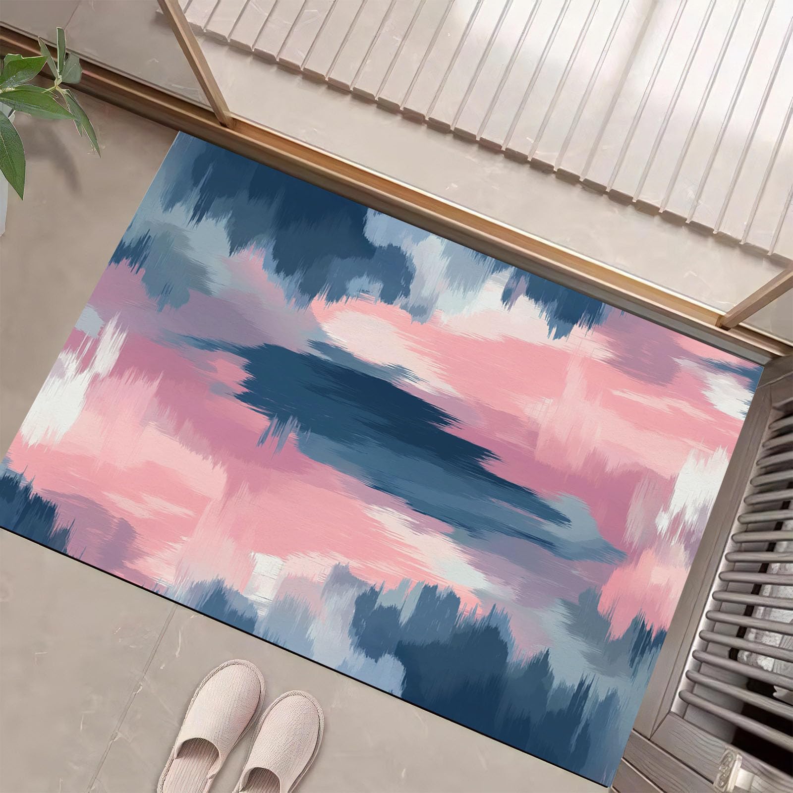 Alfombrilla de pintura al óleo moderna con acabados de alta calidad para interiores elegantes