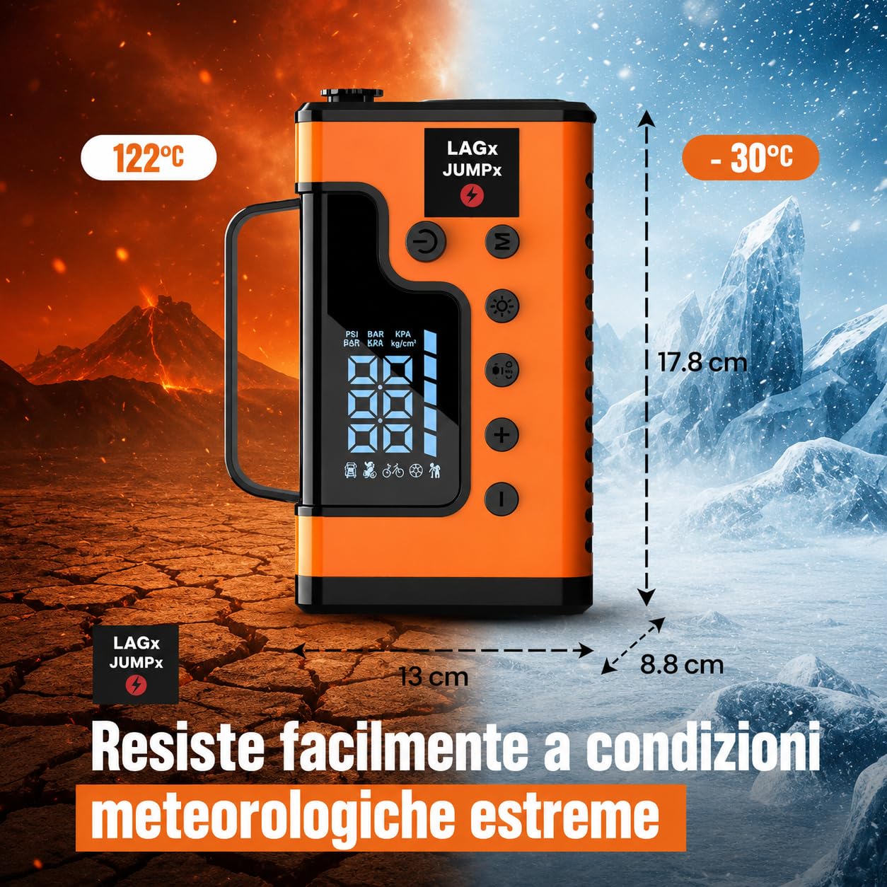 (Tutto in 1) Avviatore Batteria Auto 10.000A + Compressore Pneumatico (Avviatore Batteria, Booster Batteria Moto, Jump Starter, Caricabatteria Auto, Caricabatteria da Auto), Batteria Campeggio