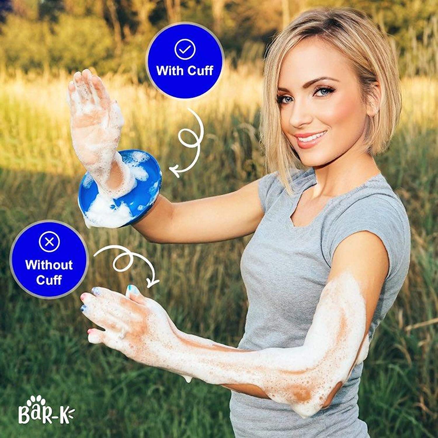 BaR-K Drip Catcher Cuffs - Pet Bathing Tool for Dog Shower and Dog Bathtub - Dog Bathing Station Grooming Supplies and Horse Supplies for Horse Grooming Kit - Protective Dog Washing Tool - Blue 2 Set - image 4