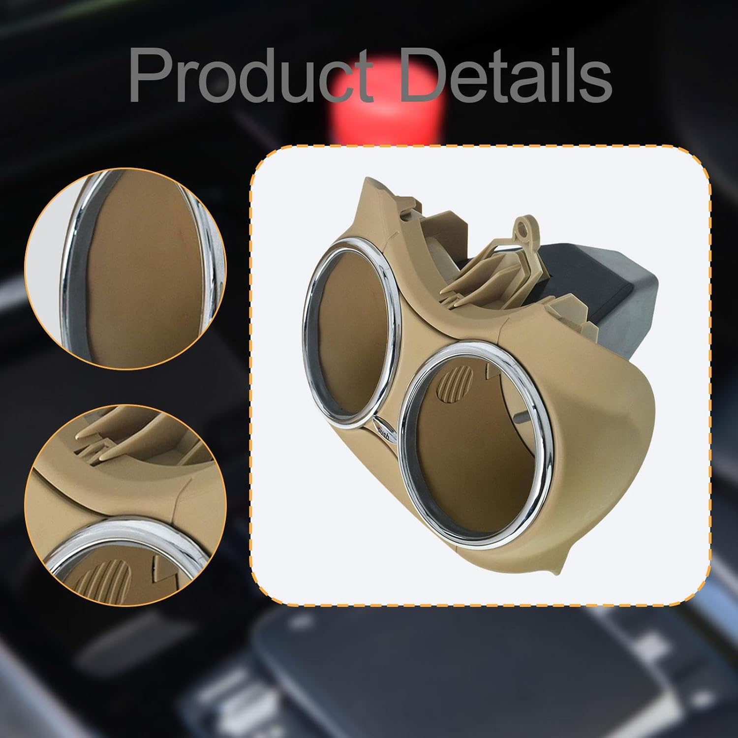 Double Cup Holder Front Replacement Part 21968004148K67 Easy Install PP Plastic Stroller Parent Console