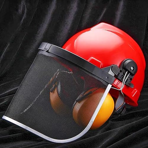 Miniatura 9 de Casco de seguridad profesional de motosierra orejera protectora y visera de malla, malla de acero Escudo de protección de seguridad