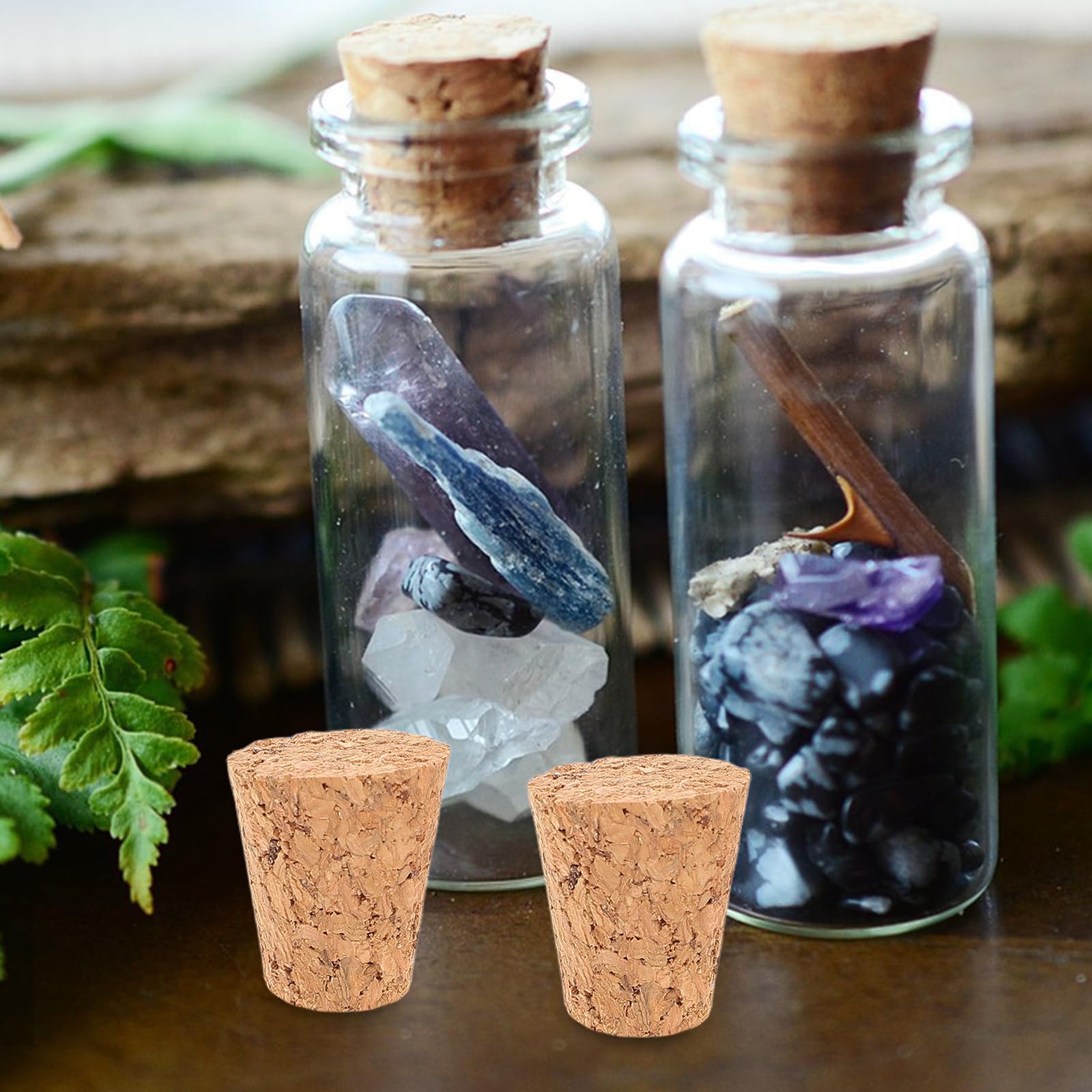 Tapones para Botellas de Vidrio 15 MM 20 Unidades, Corchos Cónicos de Madera Blanda para Elaboración de Vino Casero y Manualidades Infantiles